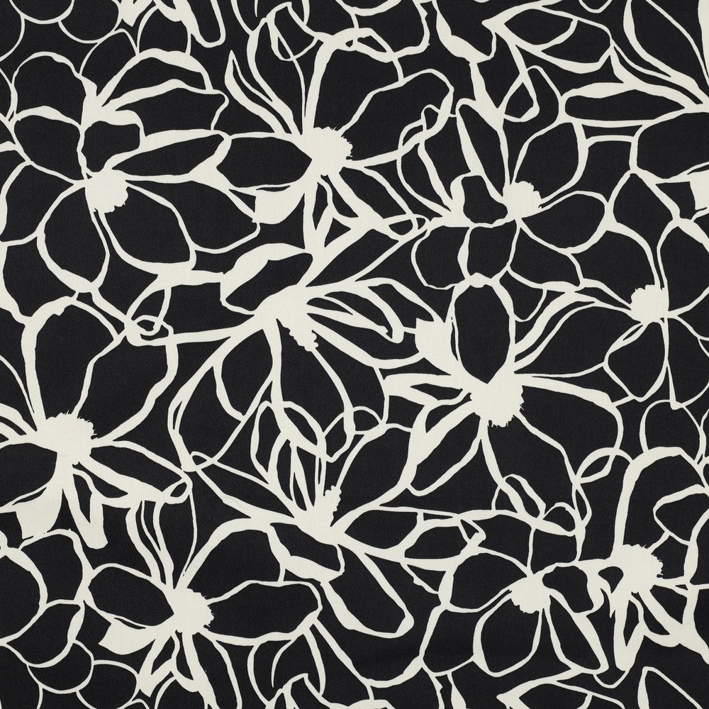 Nerida Hansen - Magnolia Black Cotton Sateen Fabric