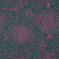 Eden on Dark Green Cotton Poplin Fabric