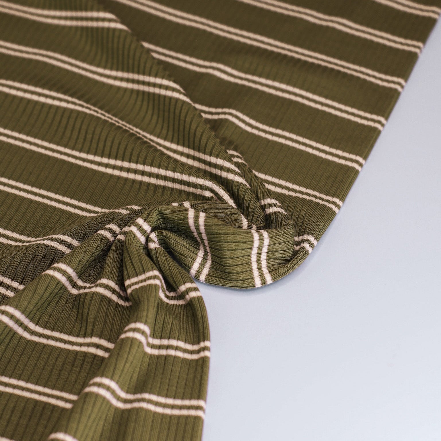 Meet MILK - Derby Slim Stripe Ribbed Jersey in Juniper with TENCEL™ Modal Fibres