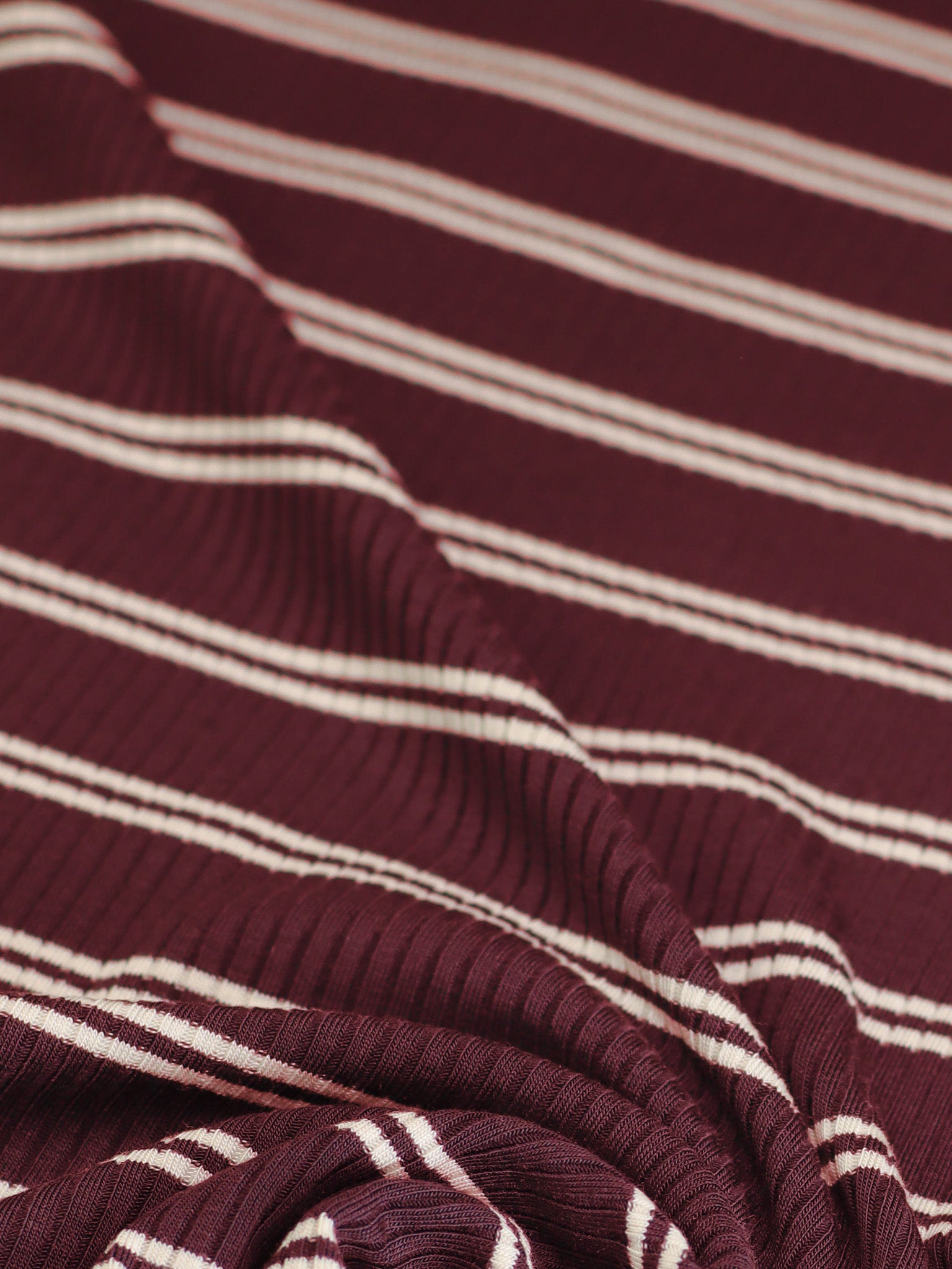 Meet MILK - Derby Slim Stripe Ribbed Jersey in Pinot with TENCEL™ Modal Fibres