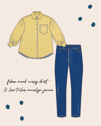 Sewing Kit - CARRY Shirt in Butter Yellow Lush Linen Crepe