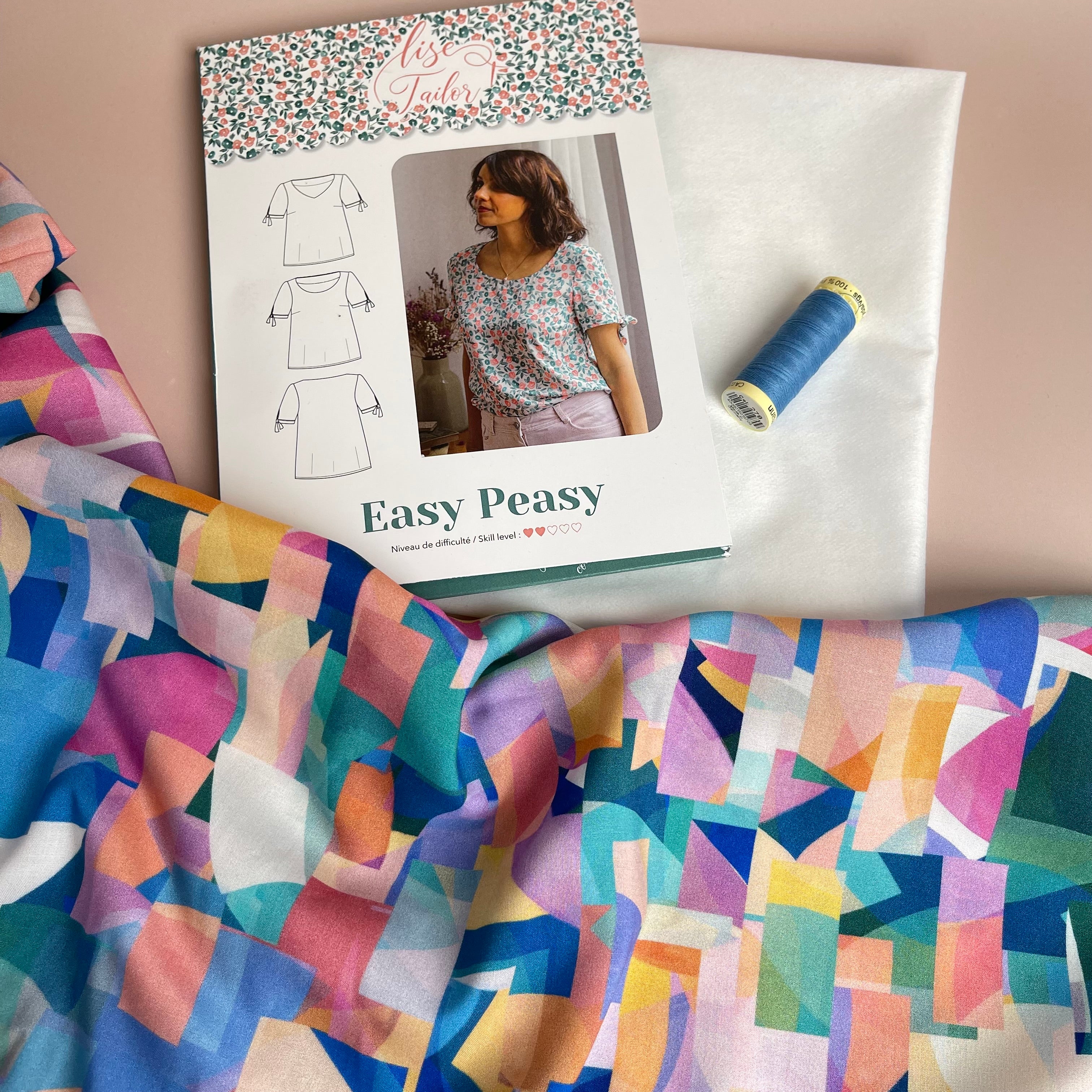 Sewing Kit - Lise Tailor Easy Peasy Top in Seaglass Viscose