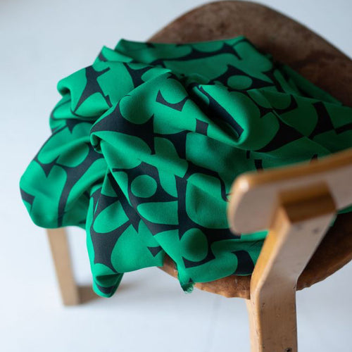 Mind The MAKER - Shady Shapes Green ECOVERO™ Viscose Leia Crepe