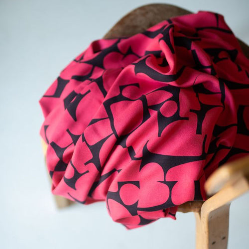 Mind The MAKER - Shady Shapes Crimson ECOVERO™ Viscose Leia Crepe