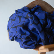 REMNANT 1.10 Metres - Mind The MAKER - Shady Shapes Blue ECOVERO™ Viscose Leia Crepe
