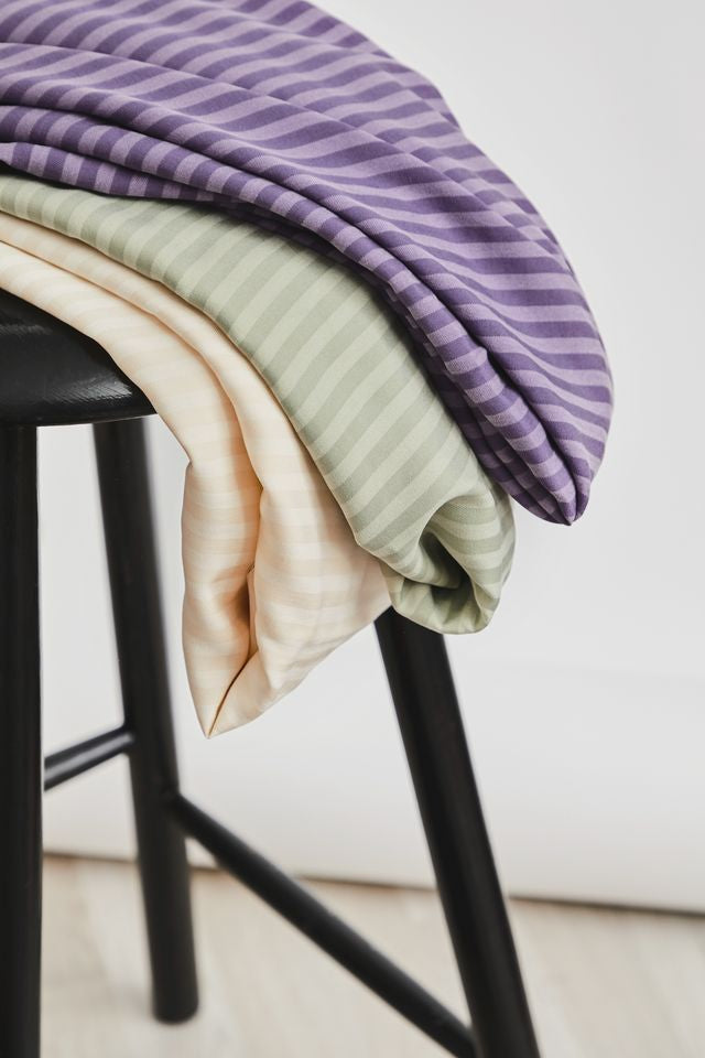 Meet MILK - Two Tone Stripe Twill Mauve with TENCEL™ Lyocell fibers