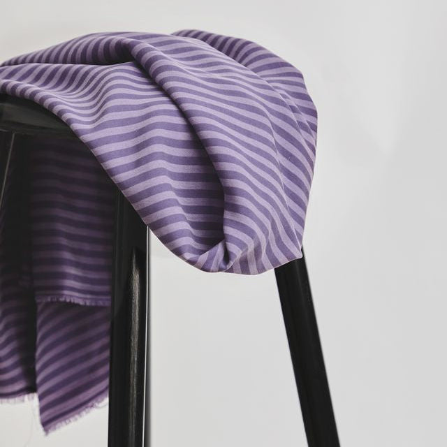 Meet MILK - Two Tone Stripe Twill Mauve with TENCEL™ Lyocell fibers