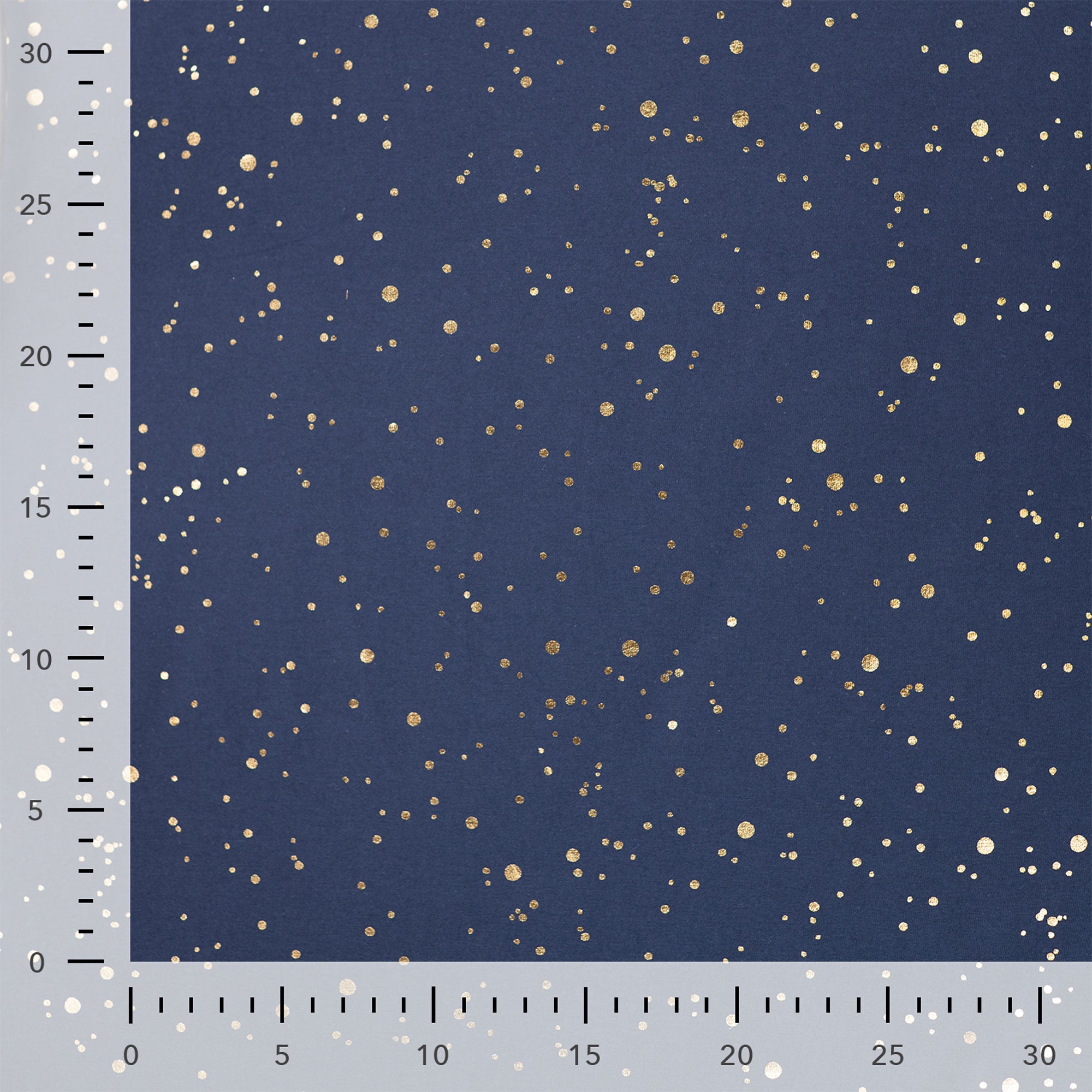 Gold Confetti on Navy Cotton Jersey Fabric