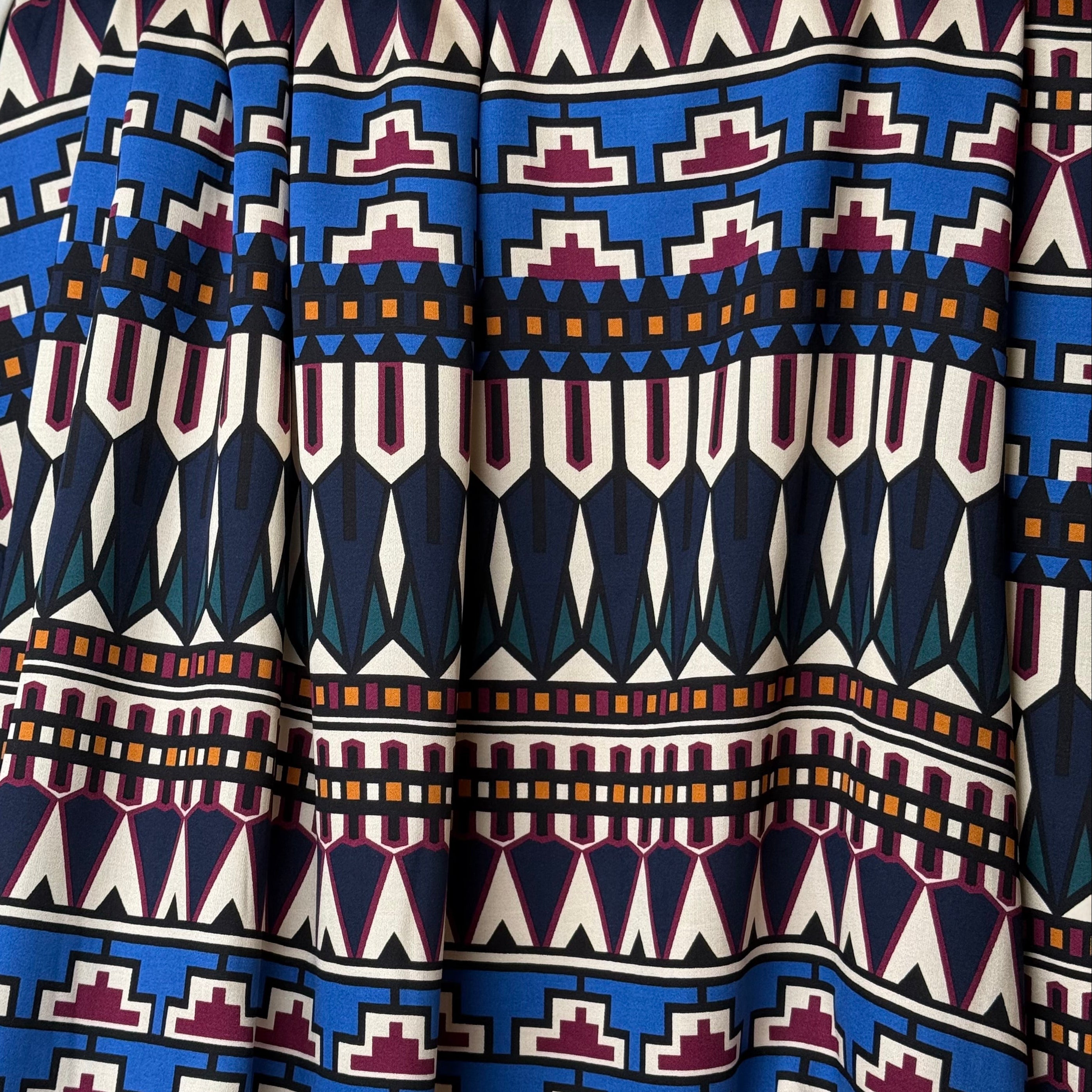 Autumn Jewel Royal Blue Viscose Twill Sateen Fabric