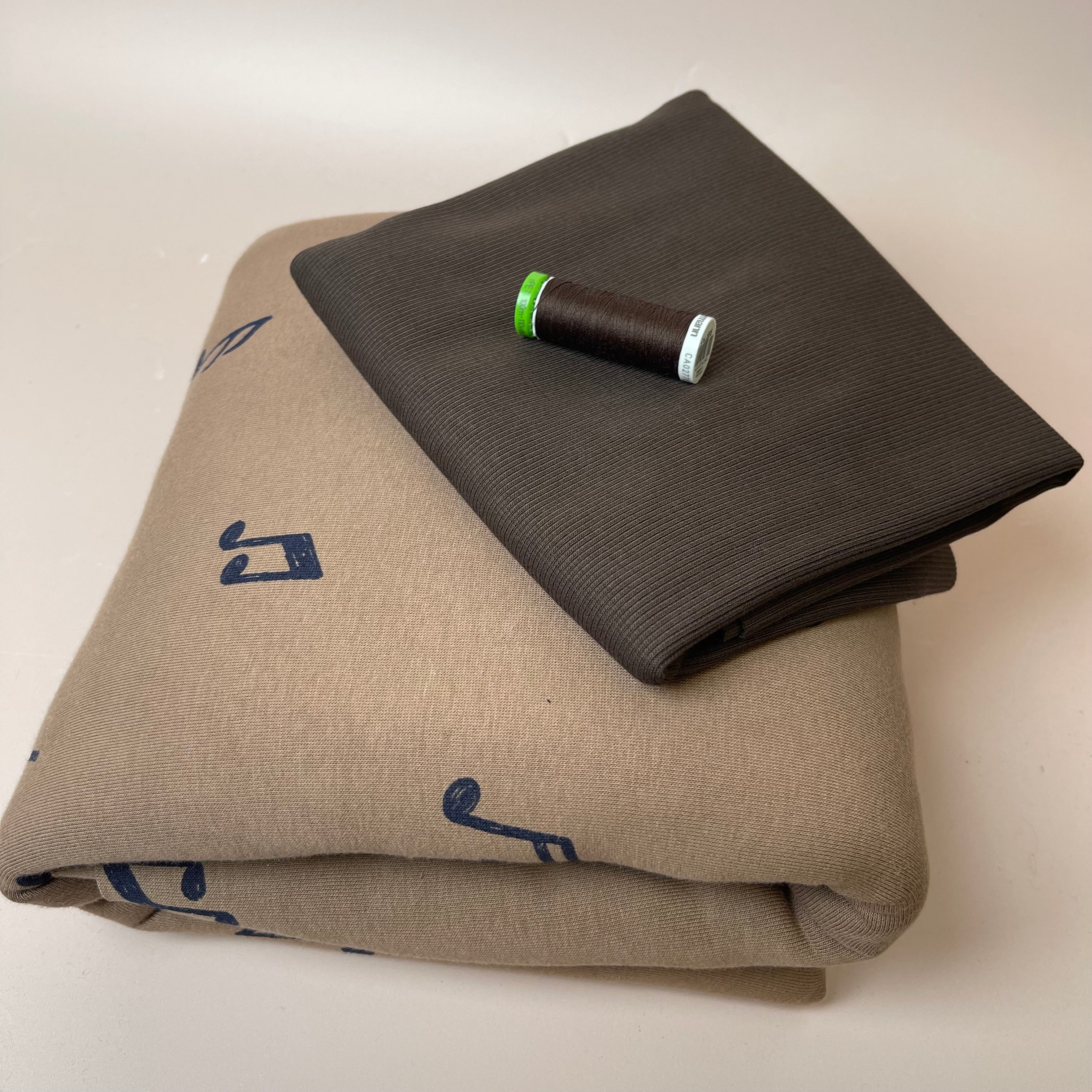 Colour Bundles - Music Notes Camel Sweatshirt & Ribbing