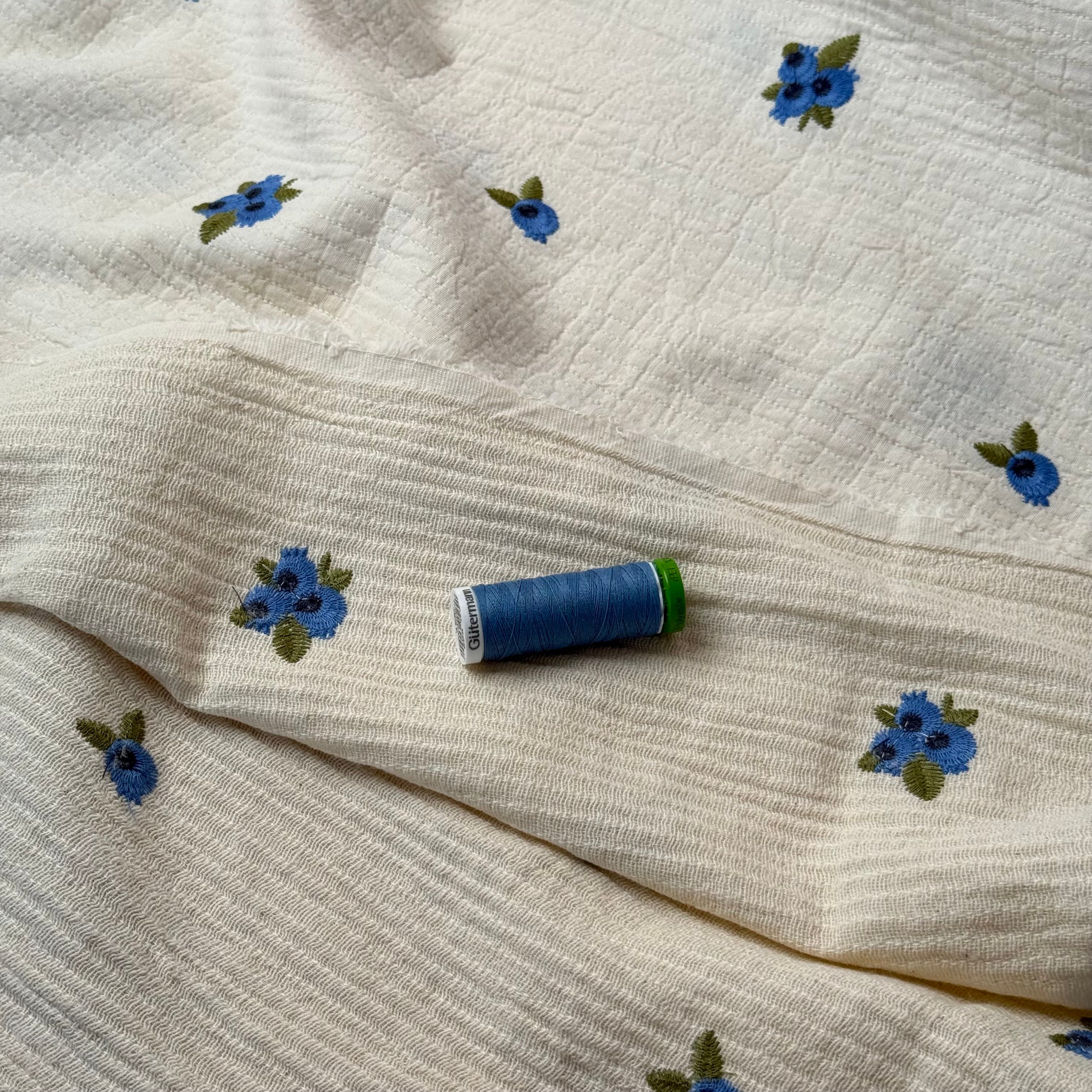 Berries Cotton Jacquard Double Gauze Fabric