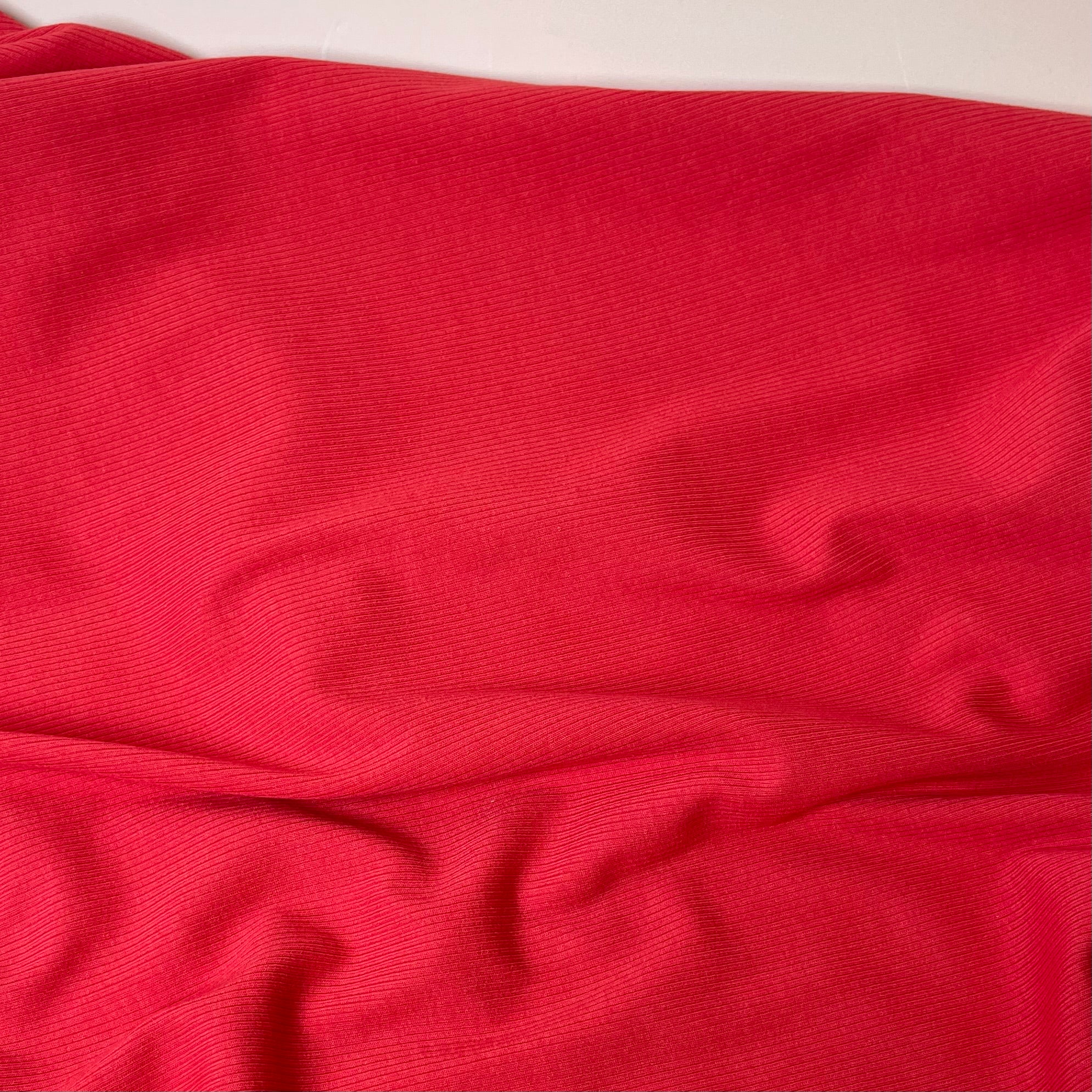 Cosy Cotton Ribbed Jersey - Bright Red