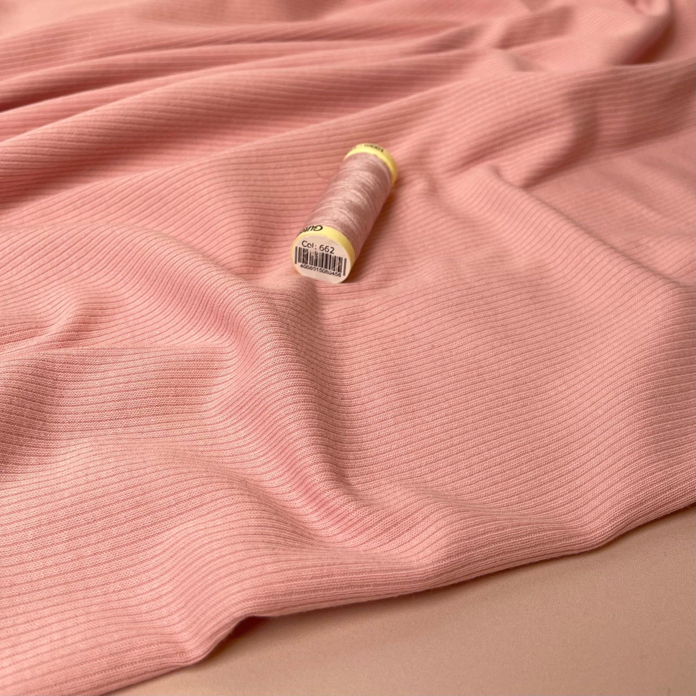 Cosy Cotton Ribbed Jersey - Blossom Pink
