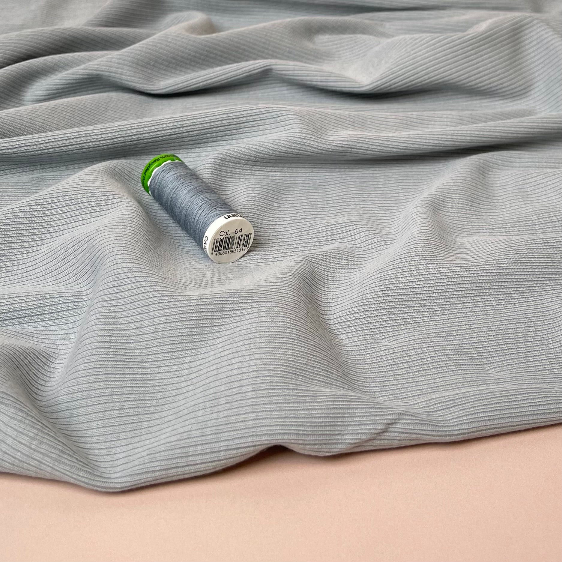 Cosy Cotton Ribbed Jersey - Sky Blue