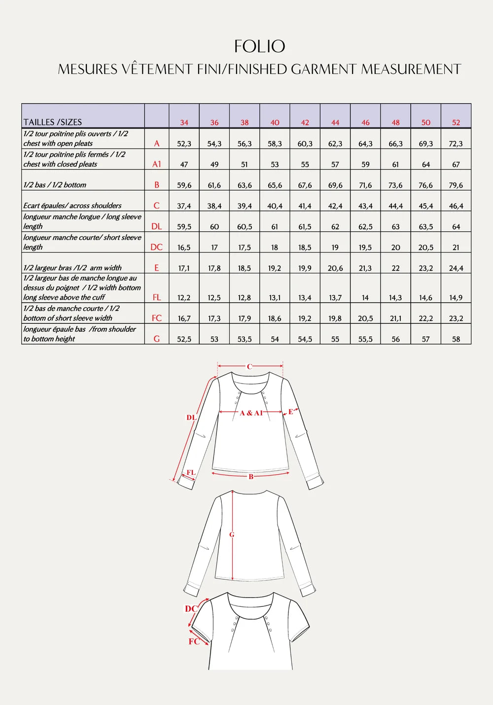 Maison Fauve - FOLIO Blouse Paper Sewing Pattern