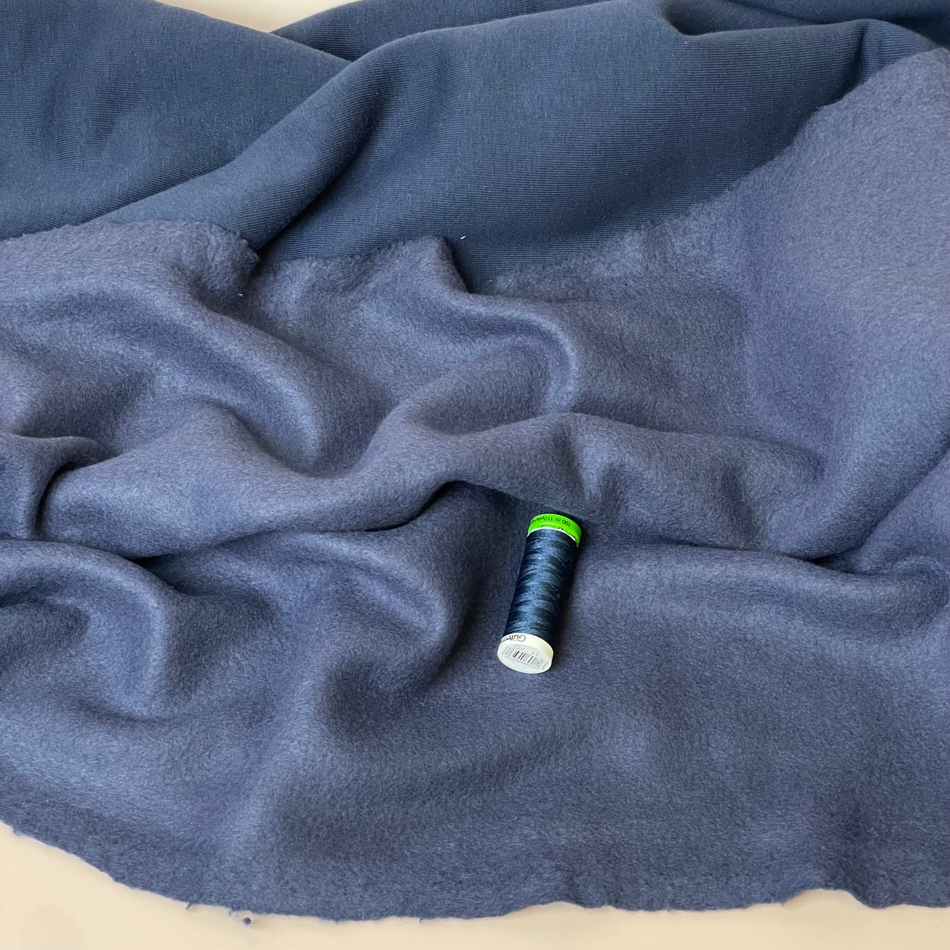 Marine Blue Fleeceback Organic Cotton Sweat-Shirting