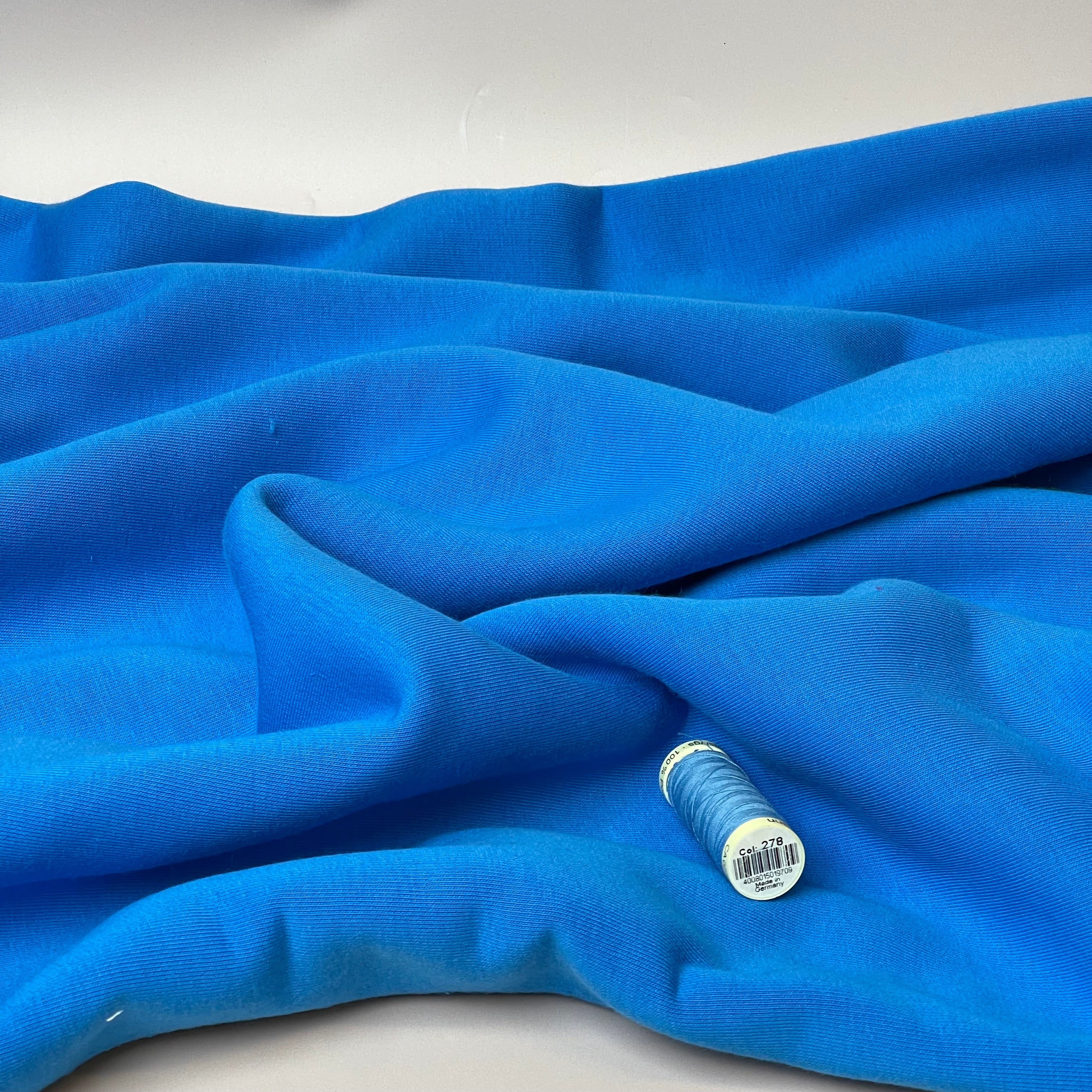 Bright Blue Fleeceback Organic Cotton Sweat-Shirting