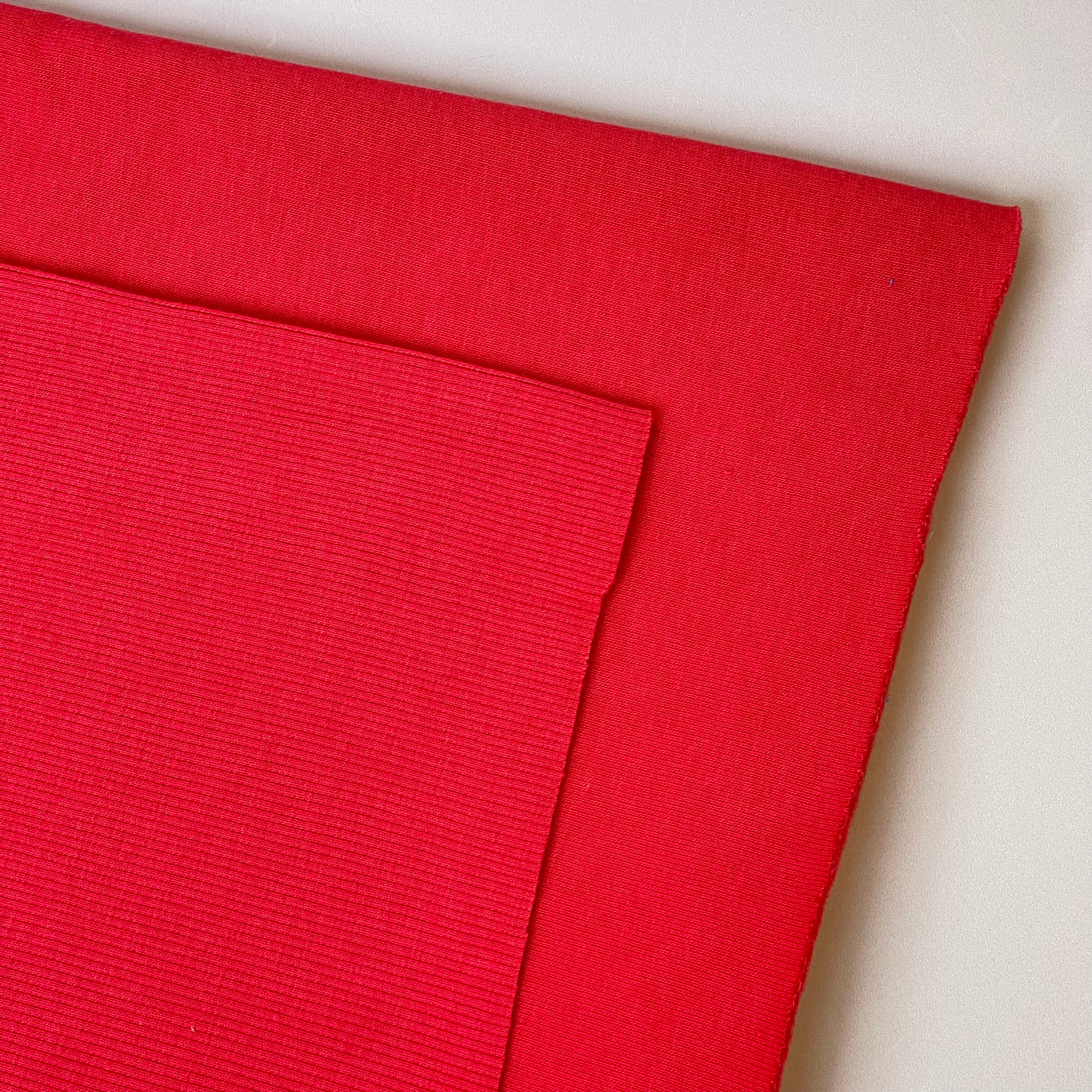 Tomato Red 2x2 Tubular Rib Knit