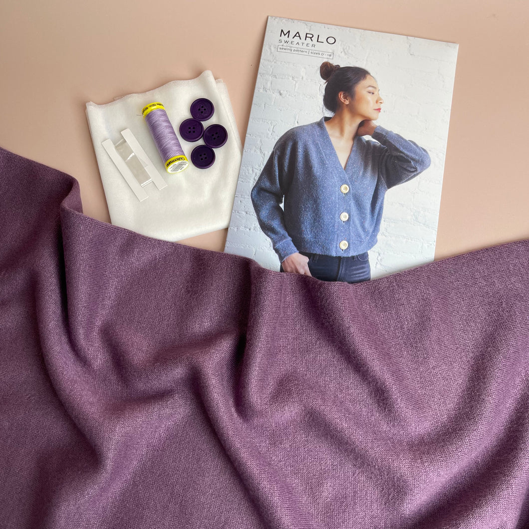 Sewing Kit - Marlo Sweater in Snug Mauve Sweater Knit