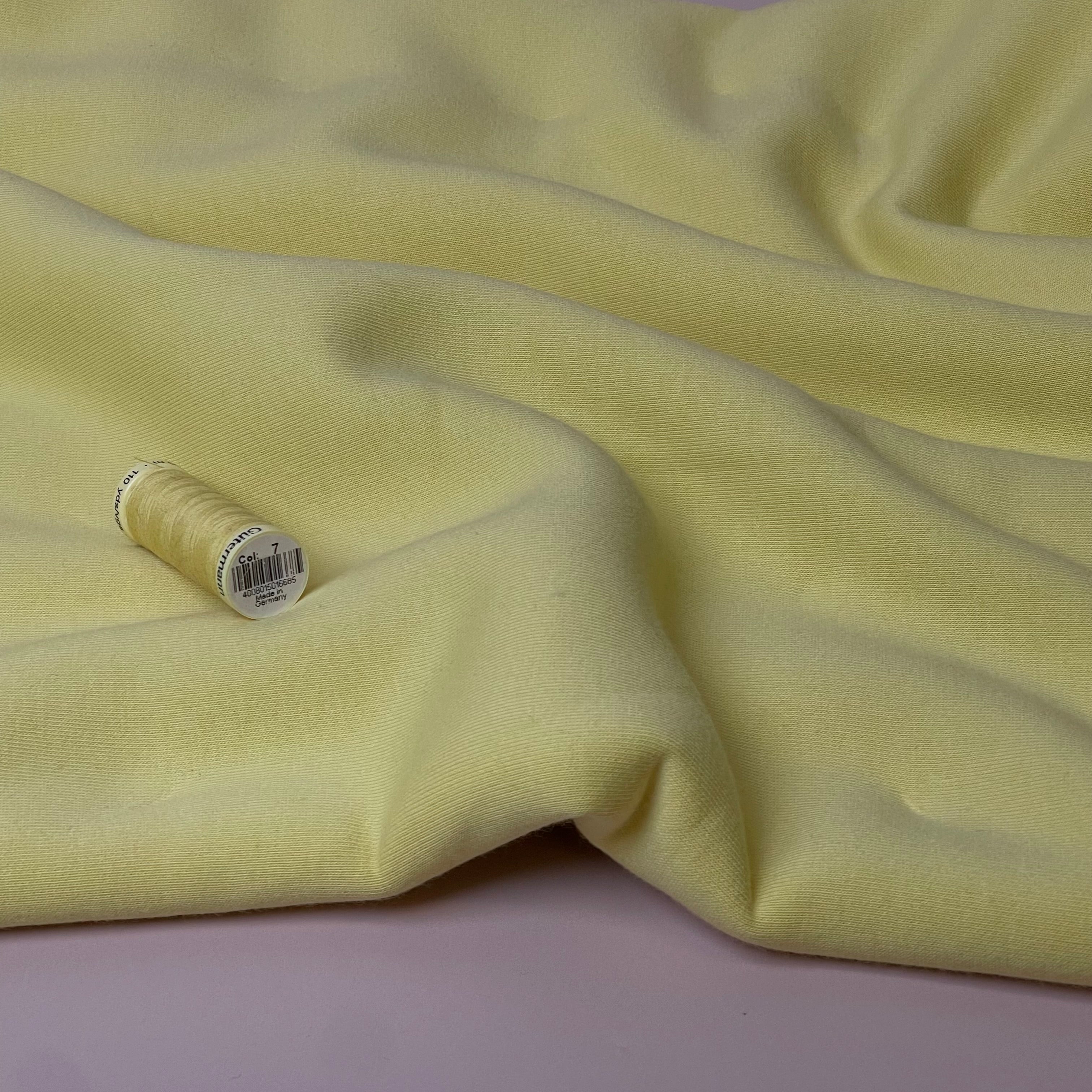 Butter Yellow Fleeceback Organic Cotton Sweat-Shirting