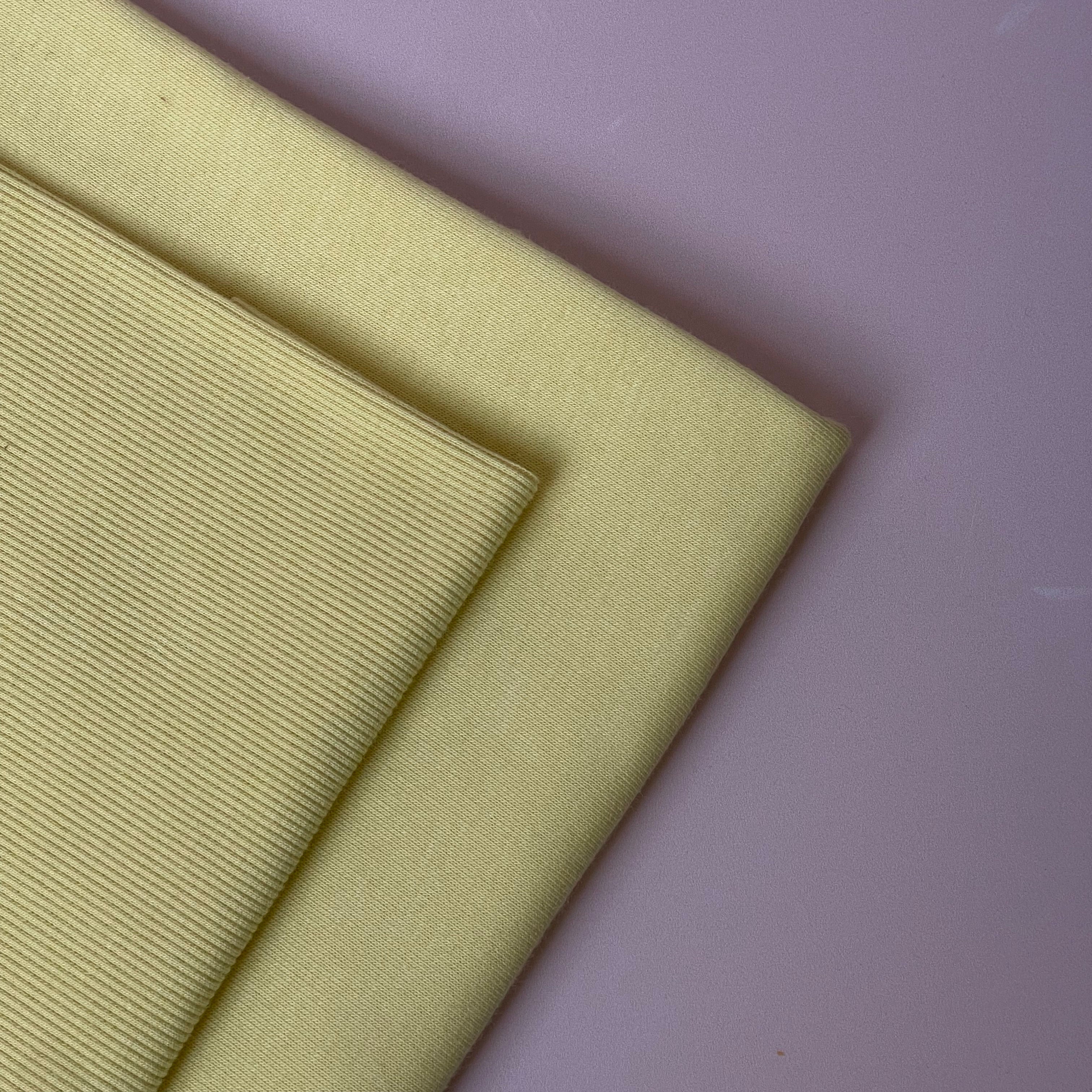 Butter Yellow Fleeceback Organic Cotton Sweat-Shirting