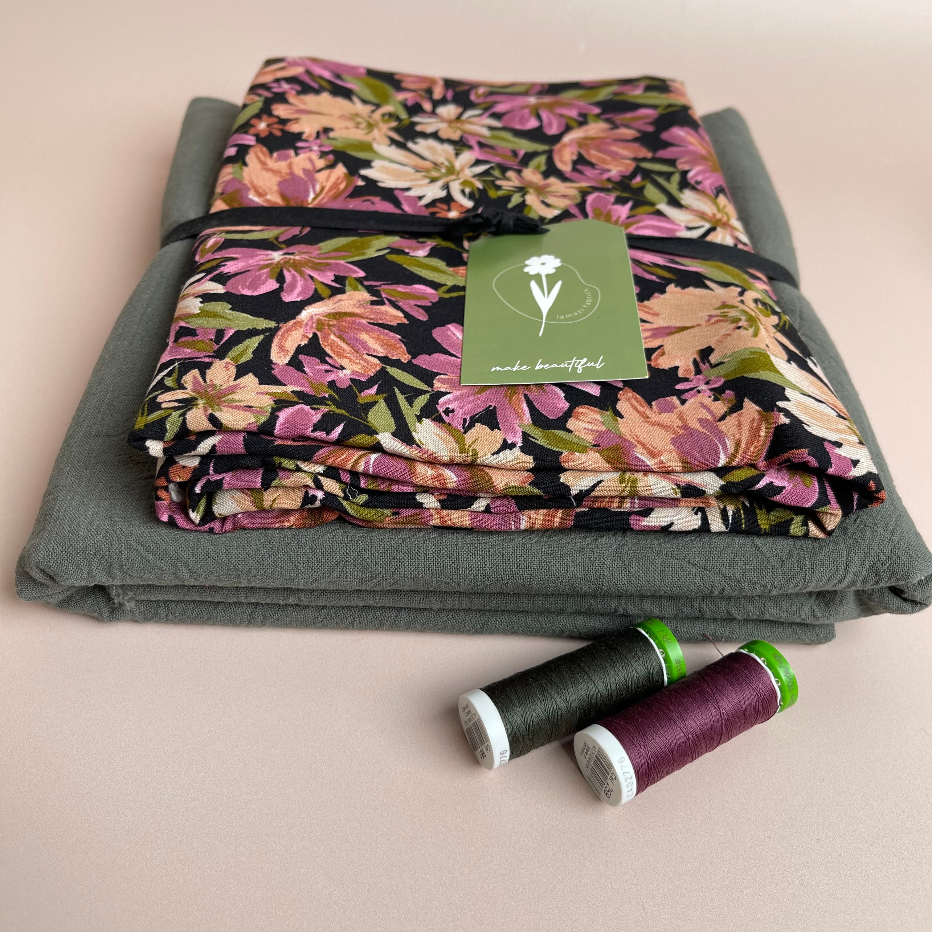 Make an Outfit Colour Bundle - Asters Mauve Viscose and Vintage Washed Cotton