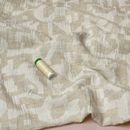 Shapes Natural Cotton Linen Jacquard Fabric