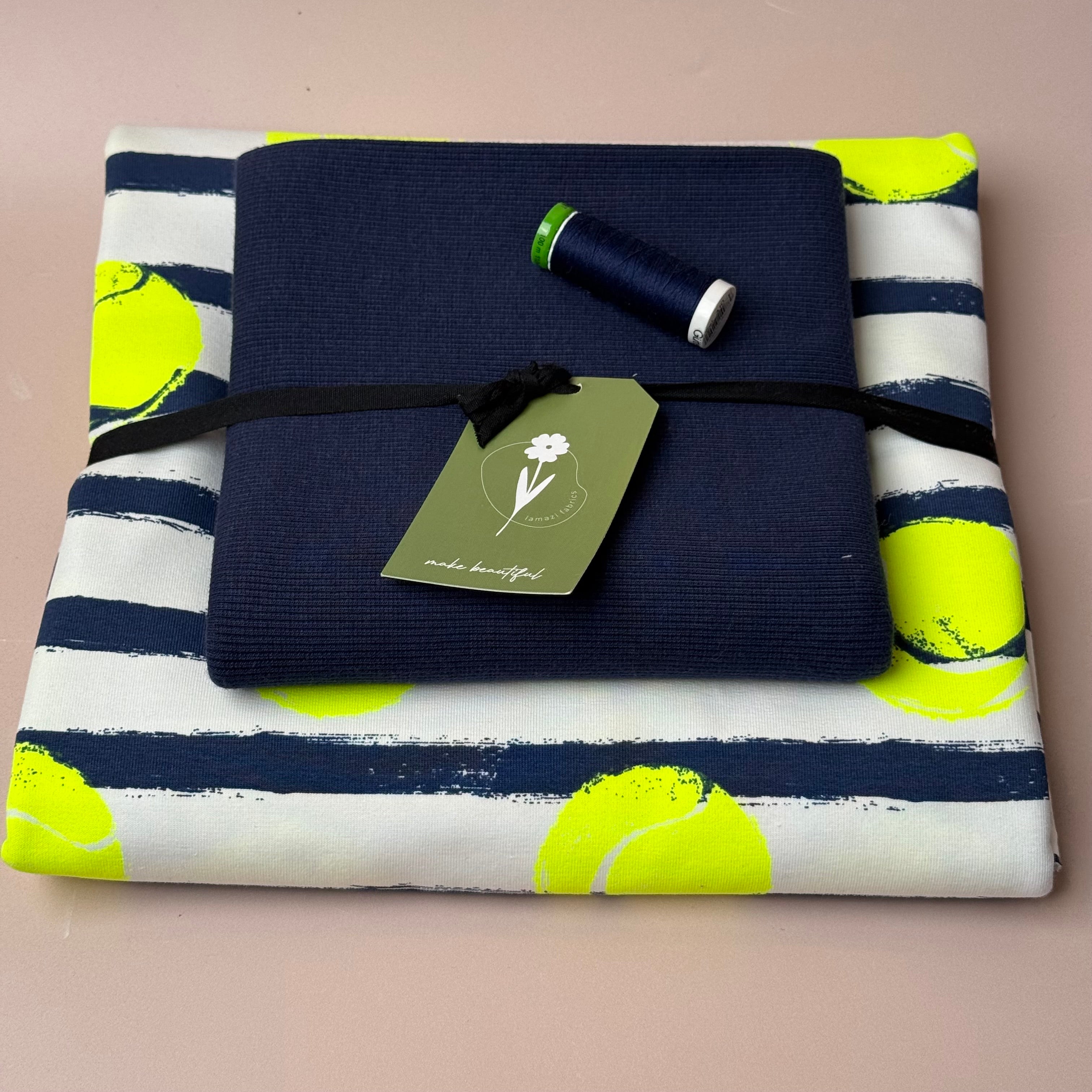Colour Bundles - Neon Tennis Balls Cotton French Terry & Ribbing