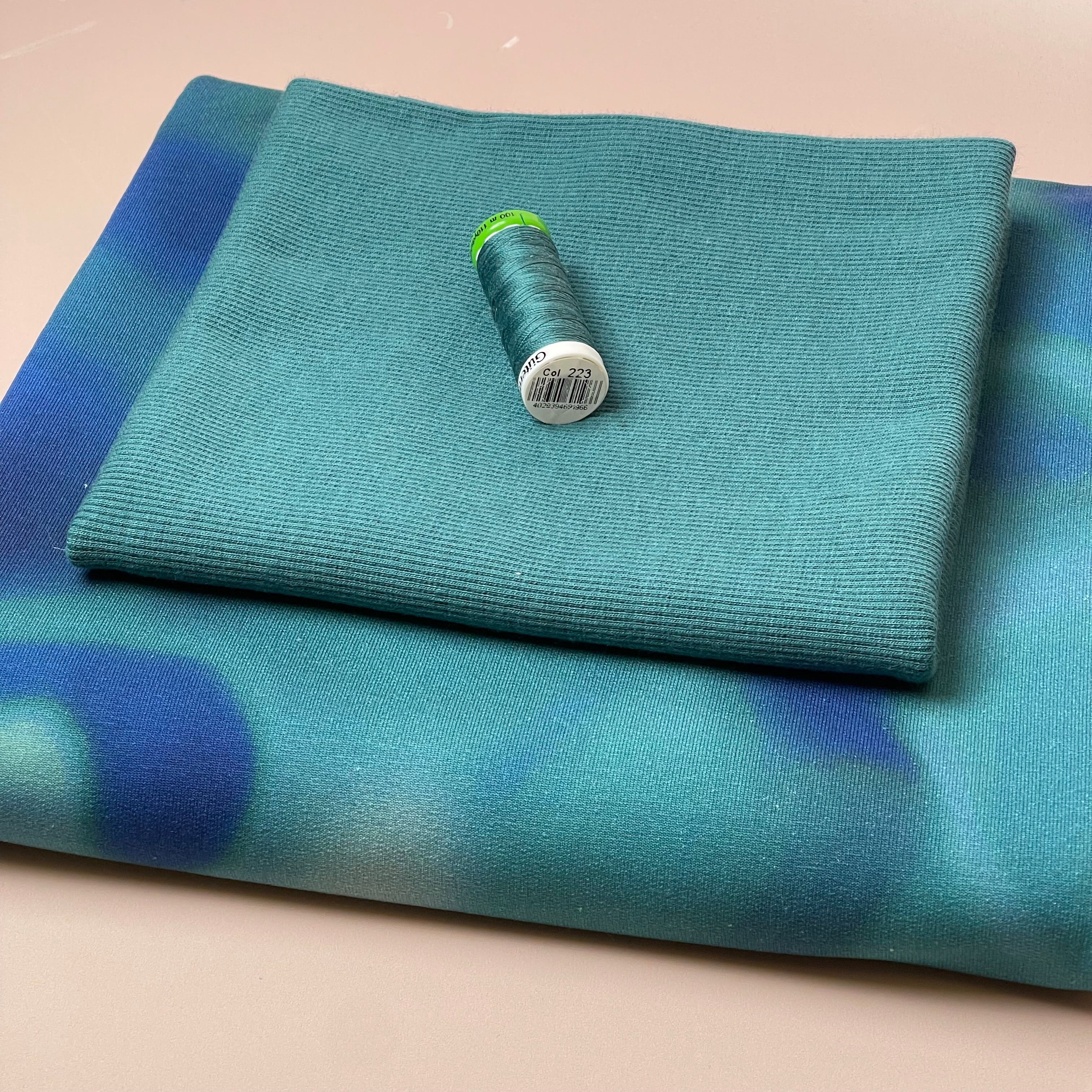 Colour Bundles - Ocean Waves Cotton French Terry & Ribbing