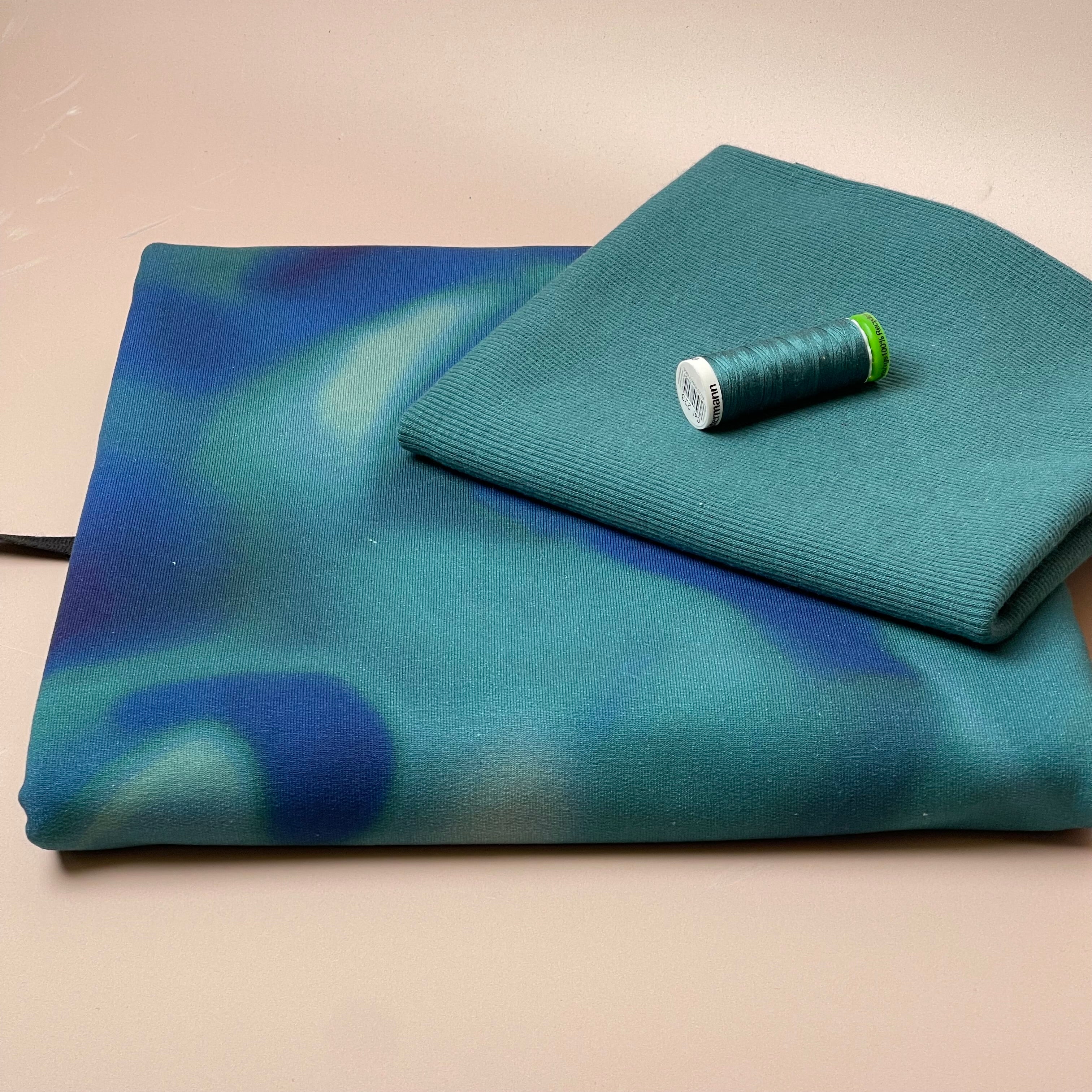 Colour Bundles - Ocean Waves Cotton French Terry & Ribbing