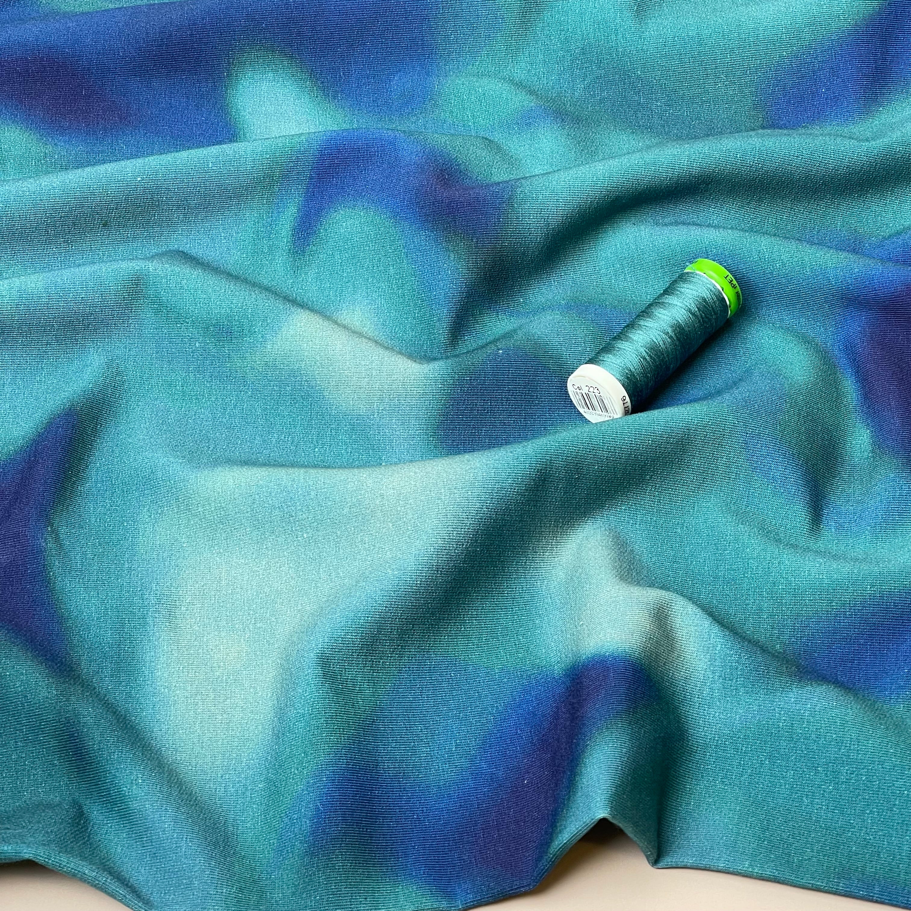 Colour Bundles - Ocean Waves Cotton French Terry & Ribbing