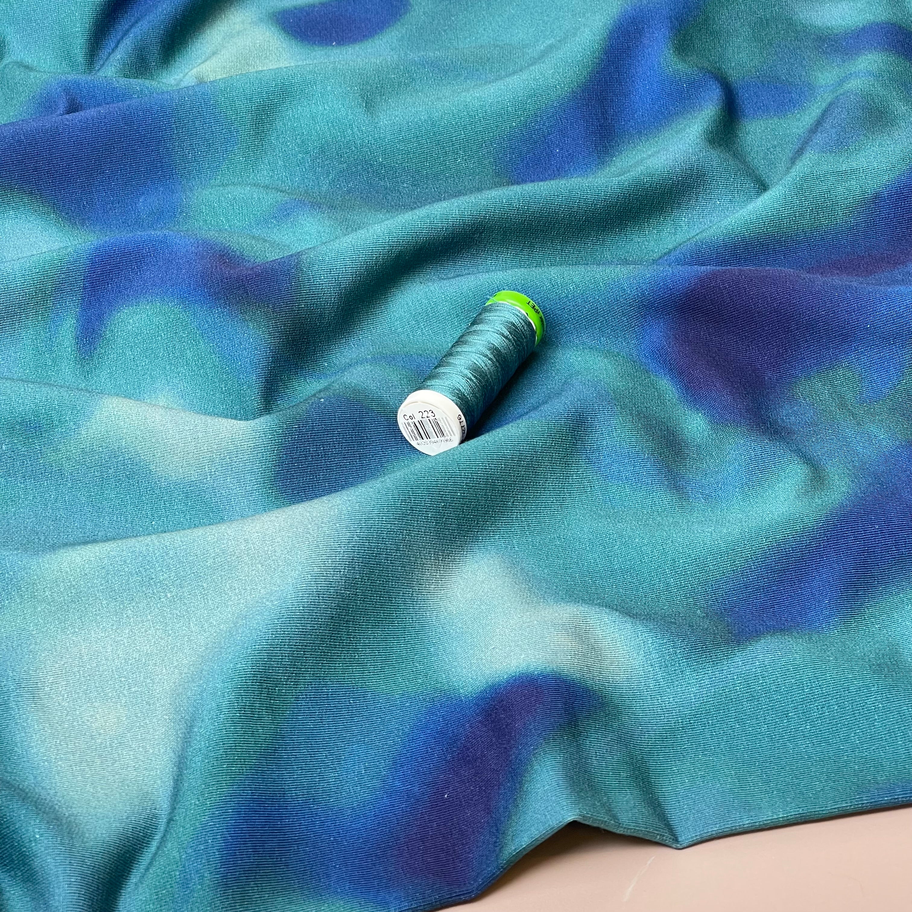 Colour Bundles - Ocean Waves Cotton French Terry & Ribbing