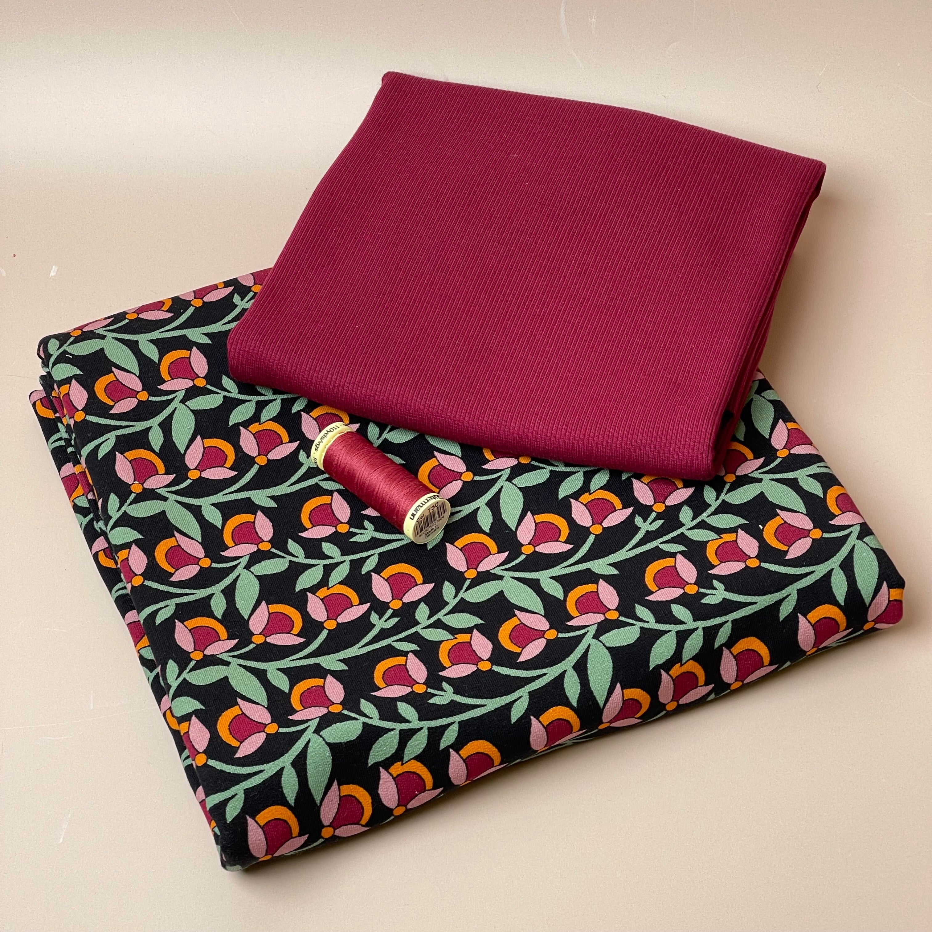 Colour Bundles - Flower Chain Cotton French Terry & Ribbing