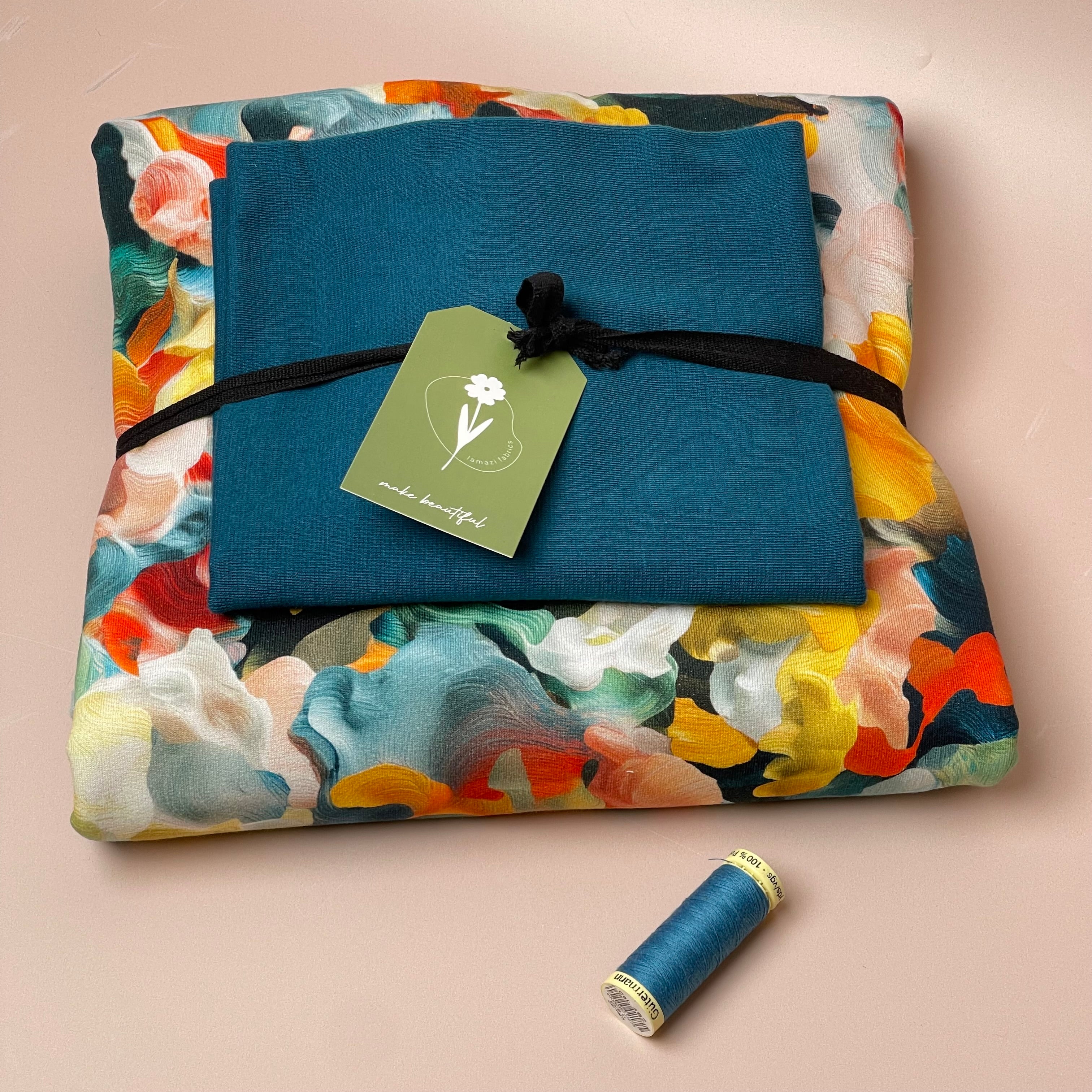 Colour Bundles - Paint Palette Cotton Sweatshirting & Ribbing