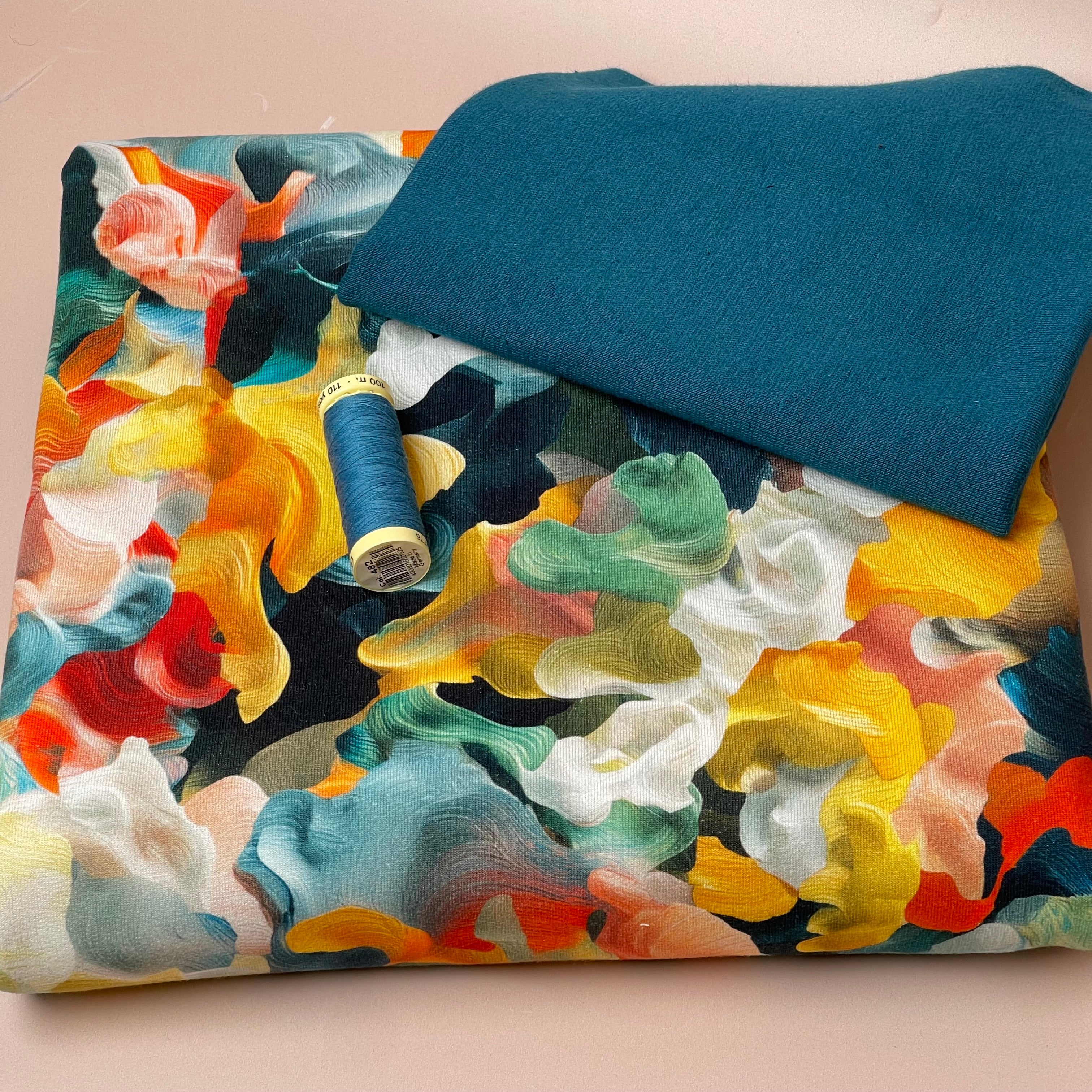 Colour Bundles - Paint Palette Cotton Sweatshirting & Ribbing