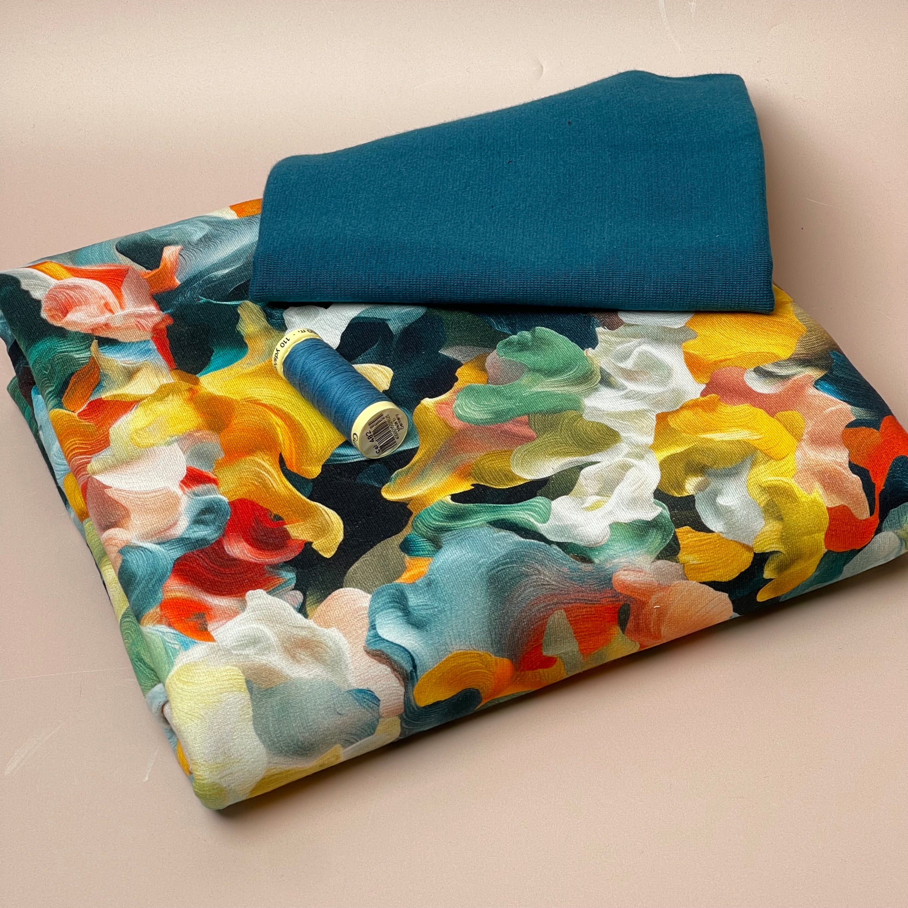 Colour Bundles - Paint Palette Cotton Sweatshirting & Ribbing