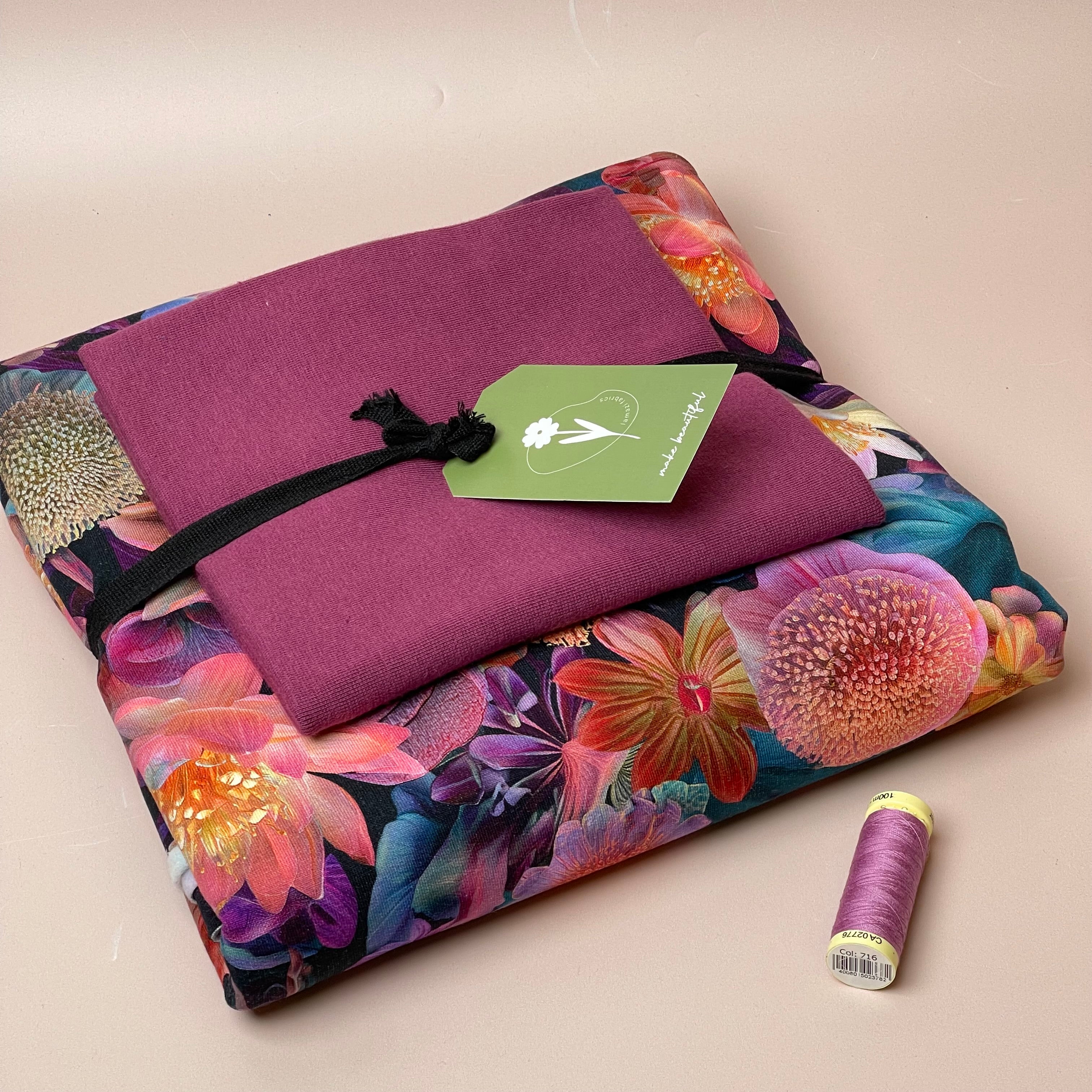 Colour Bundles - Water Lilies Cotton Sweatshirting & Ribbing