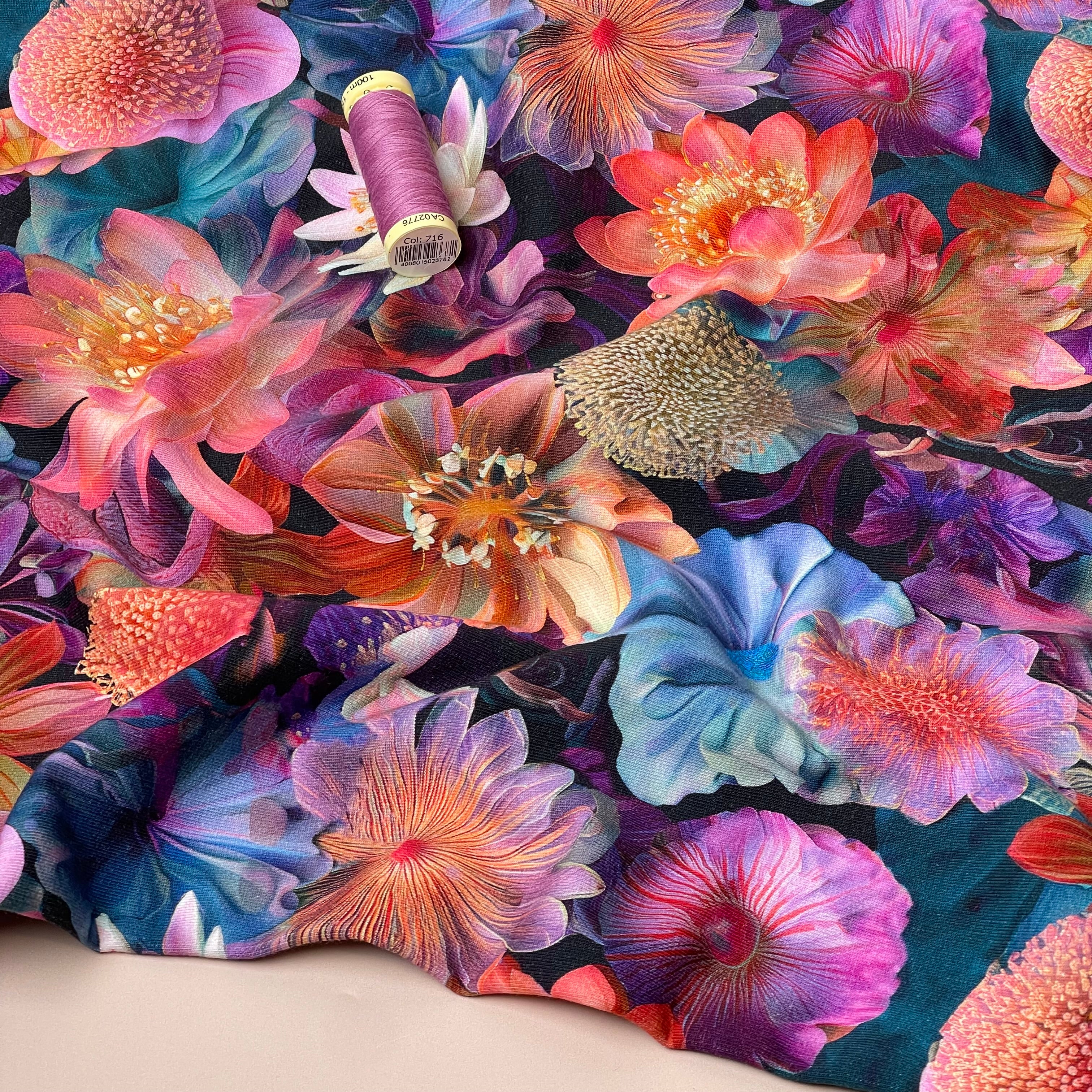 Colour Bundles - Water Lilies Cotton Sweatshirting & Ribbing