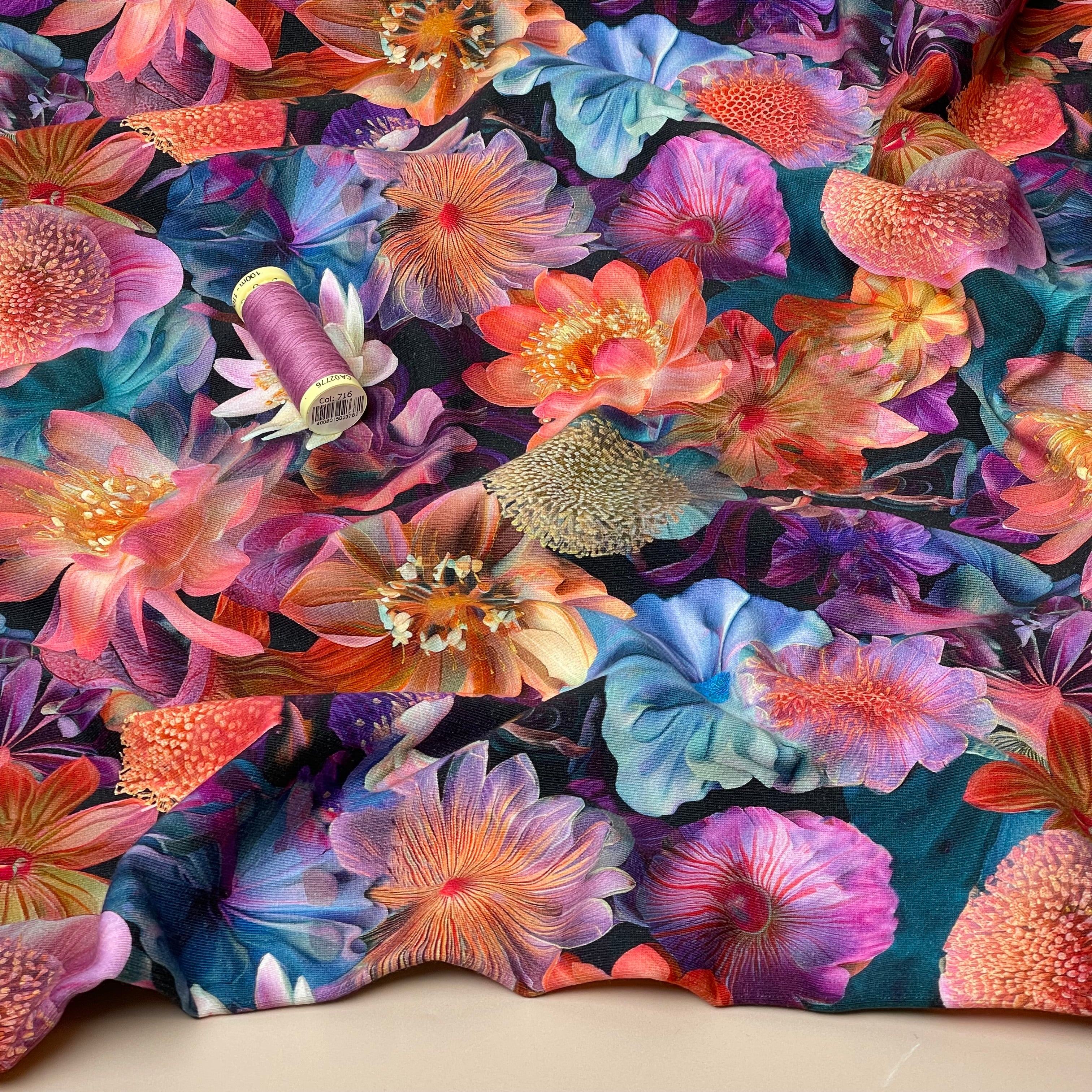 Colour Bundles - Water Lilies Cotton Sweatshirting & Ribbing