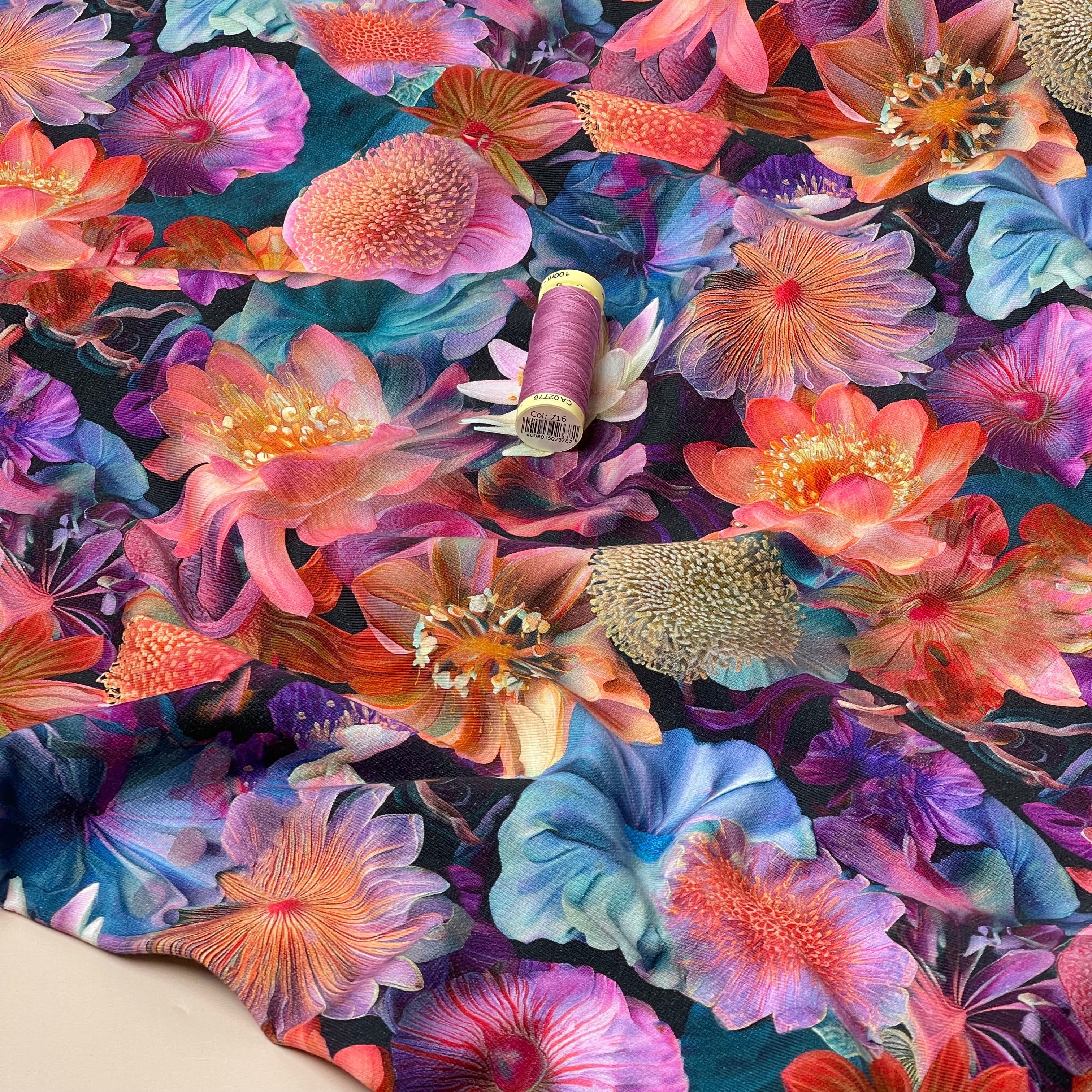 Colour Bundles - Water Lilies Cotton Sweatshirting & Ribbing