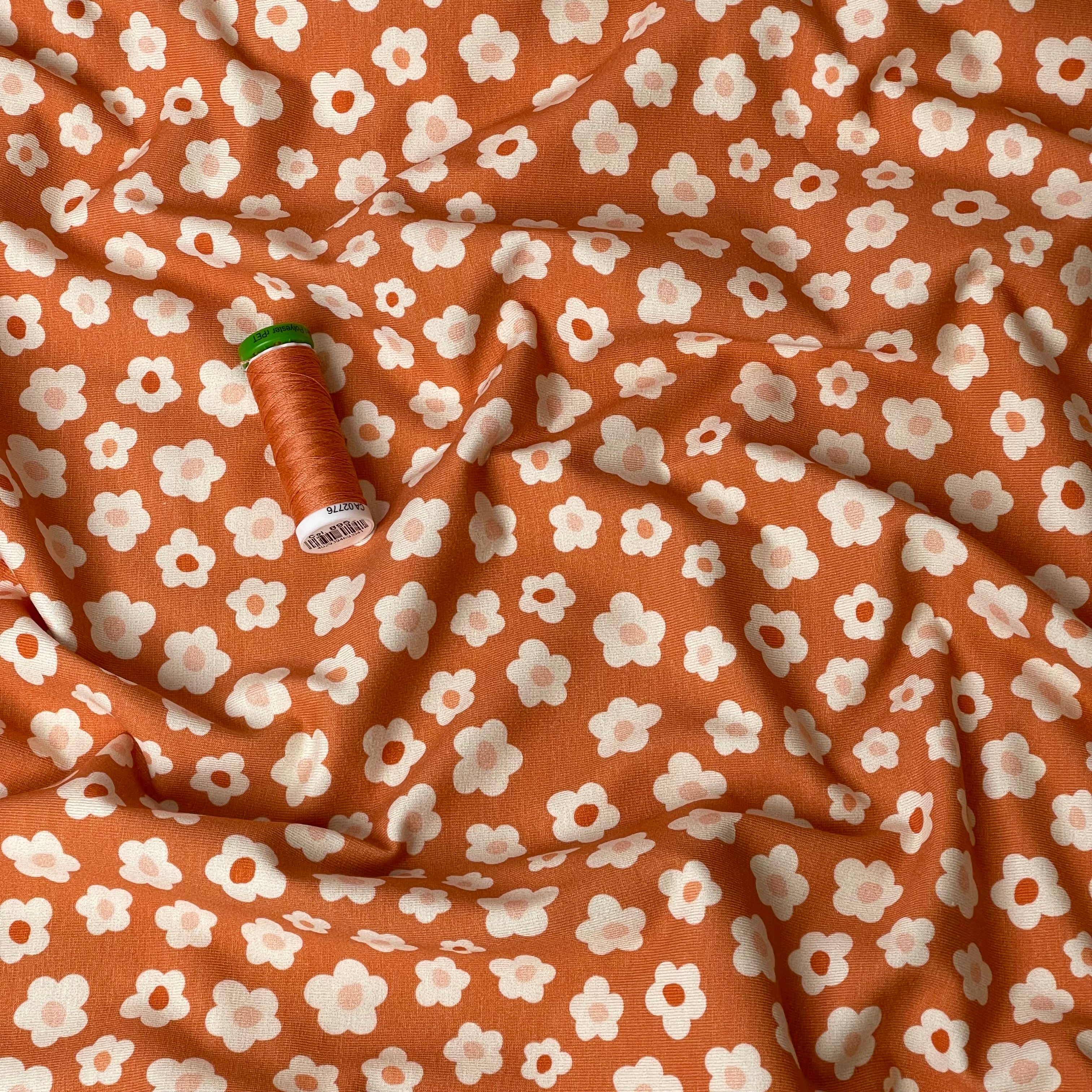 Danish Design - Graphic Flowers Orange Cotton Jersey