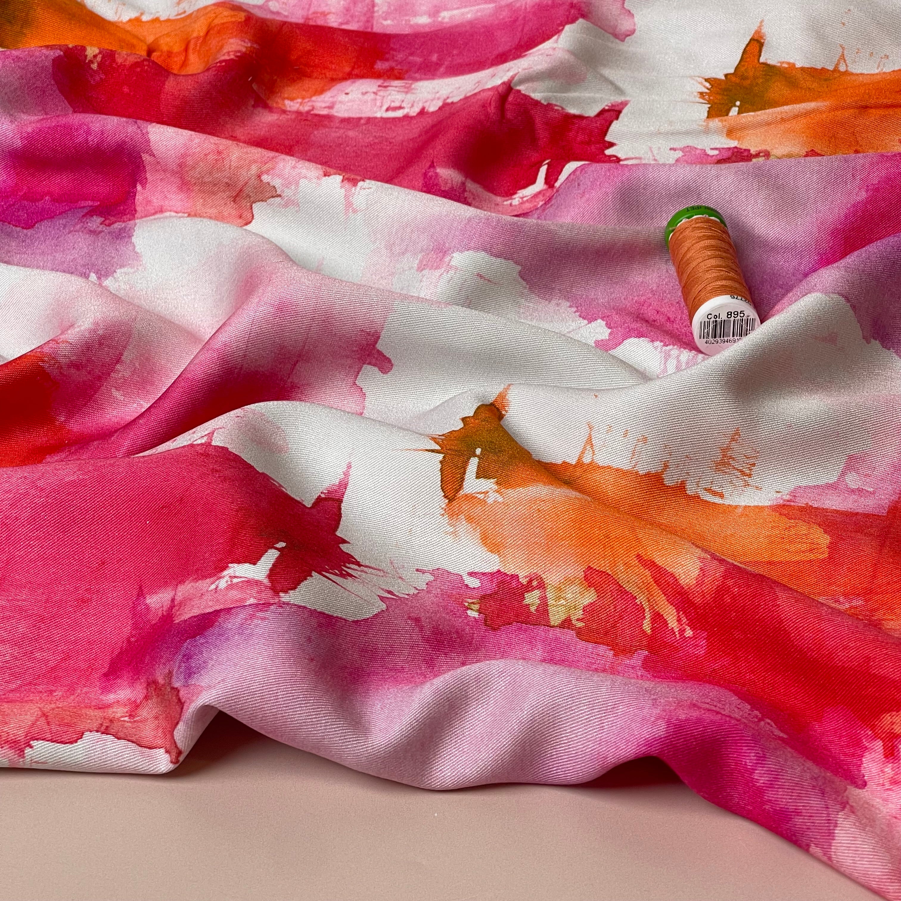 Light & Lush - Watercolour Paintwash Viscose Twill Fabric