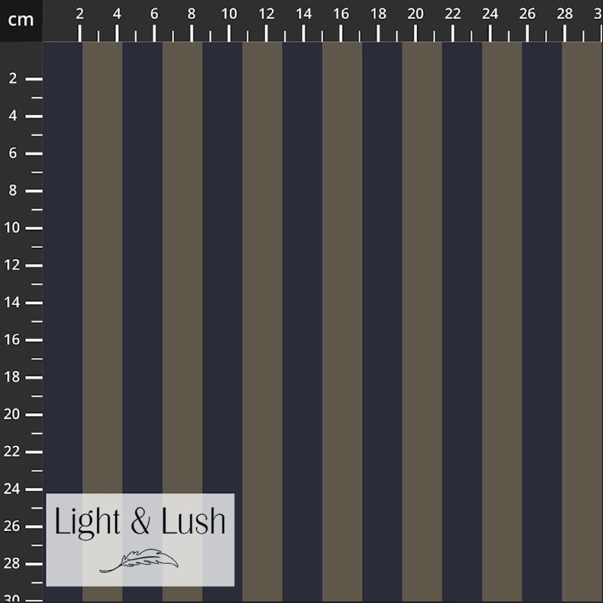 Light & Lush - Stripes in Dark Olive Viscose Twill Fabric