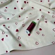 Valentine Hearts Natural GOTS Organic Cotton Jersey