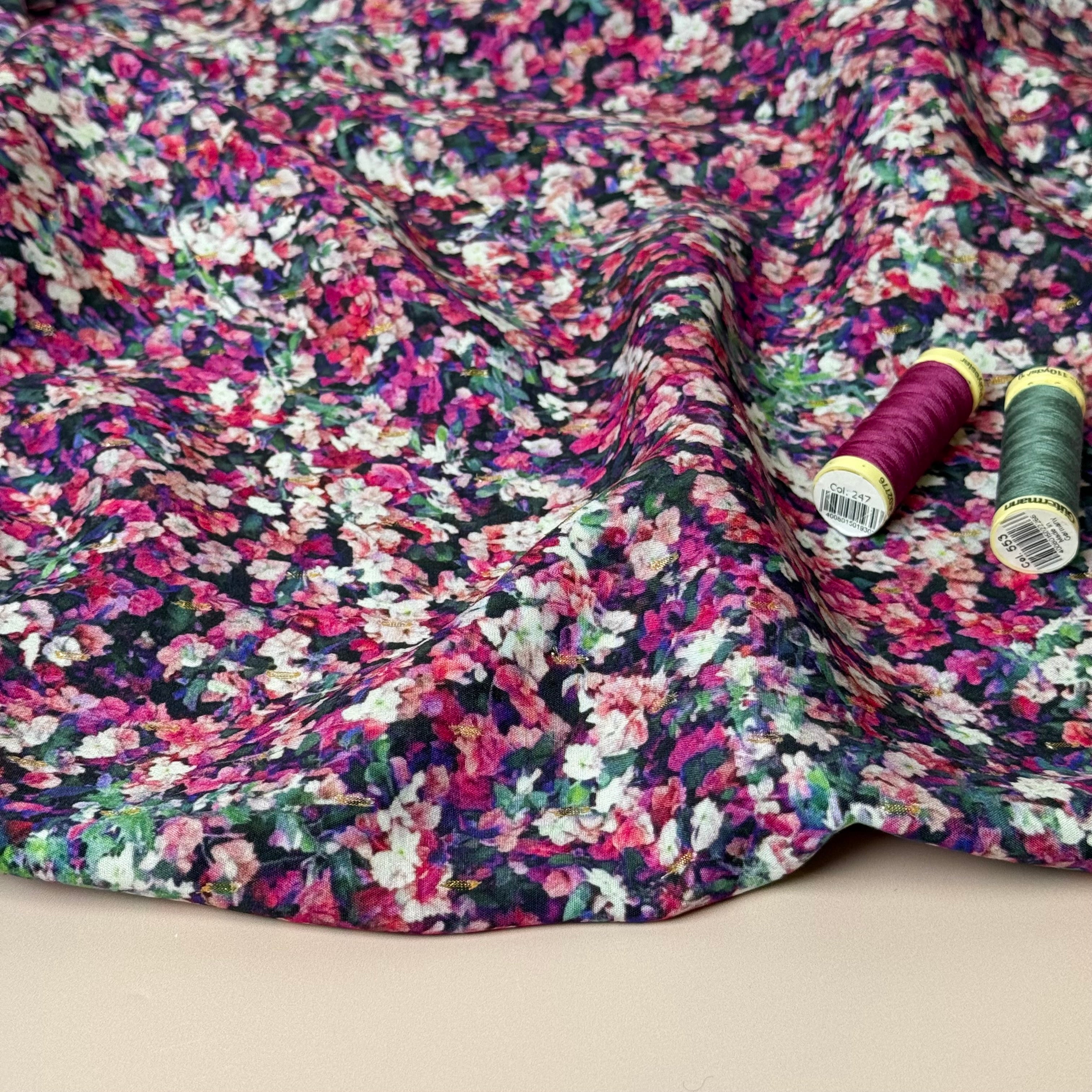 Flower Field with Lurex Viscose Fabric