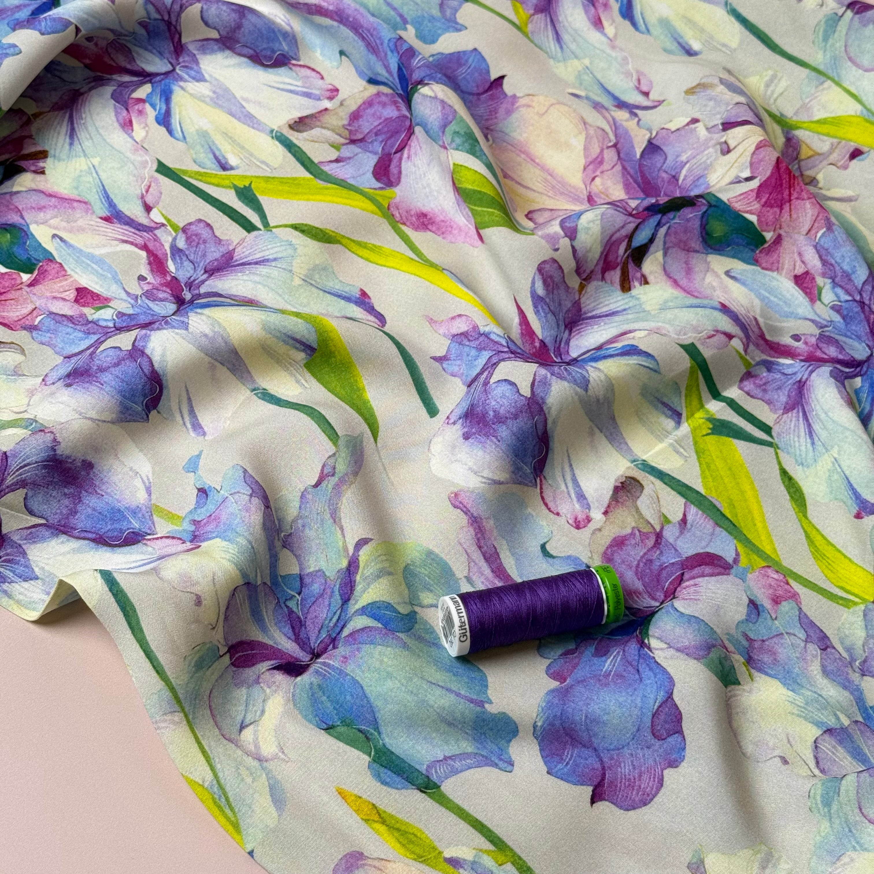 Neon Iris Viscose Fabric