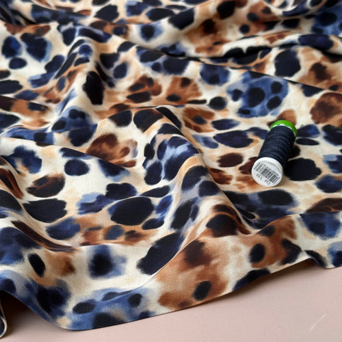 Animal Spots Viscose Sateen Fabric