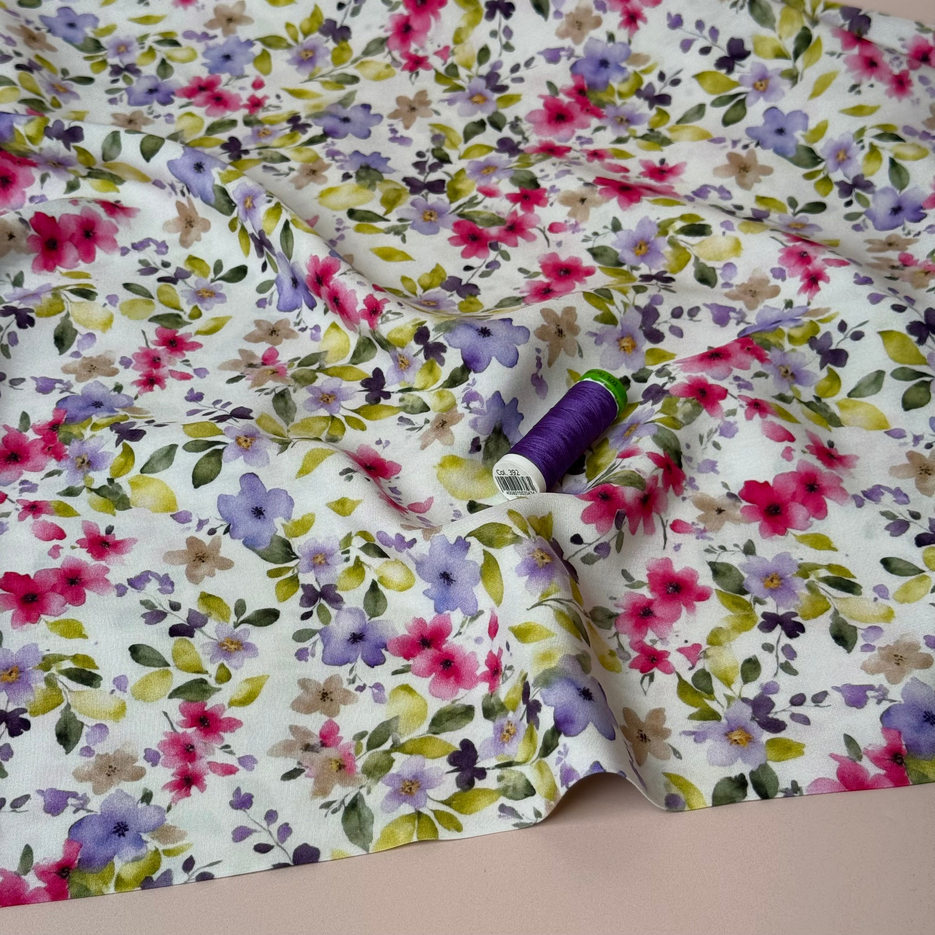 Spring Blooms Viscose Fabric