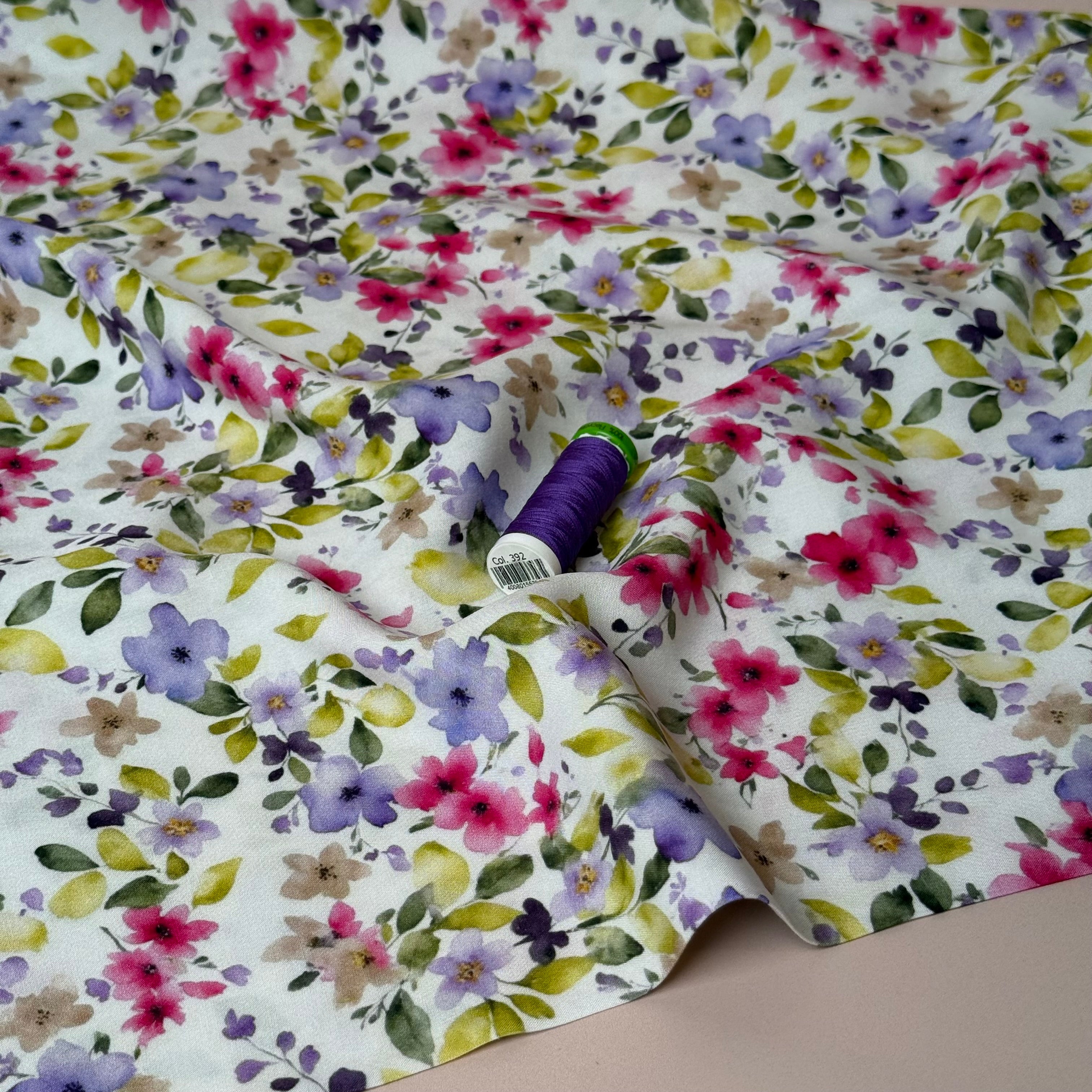 Spring Blooms Viscose Fabric
