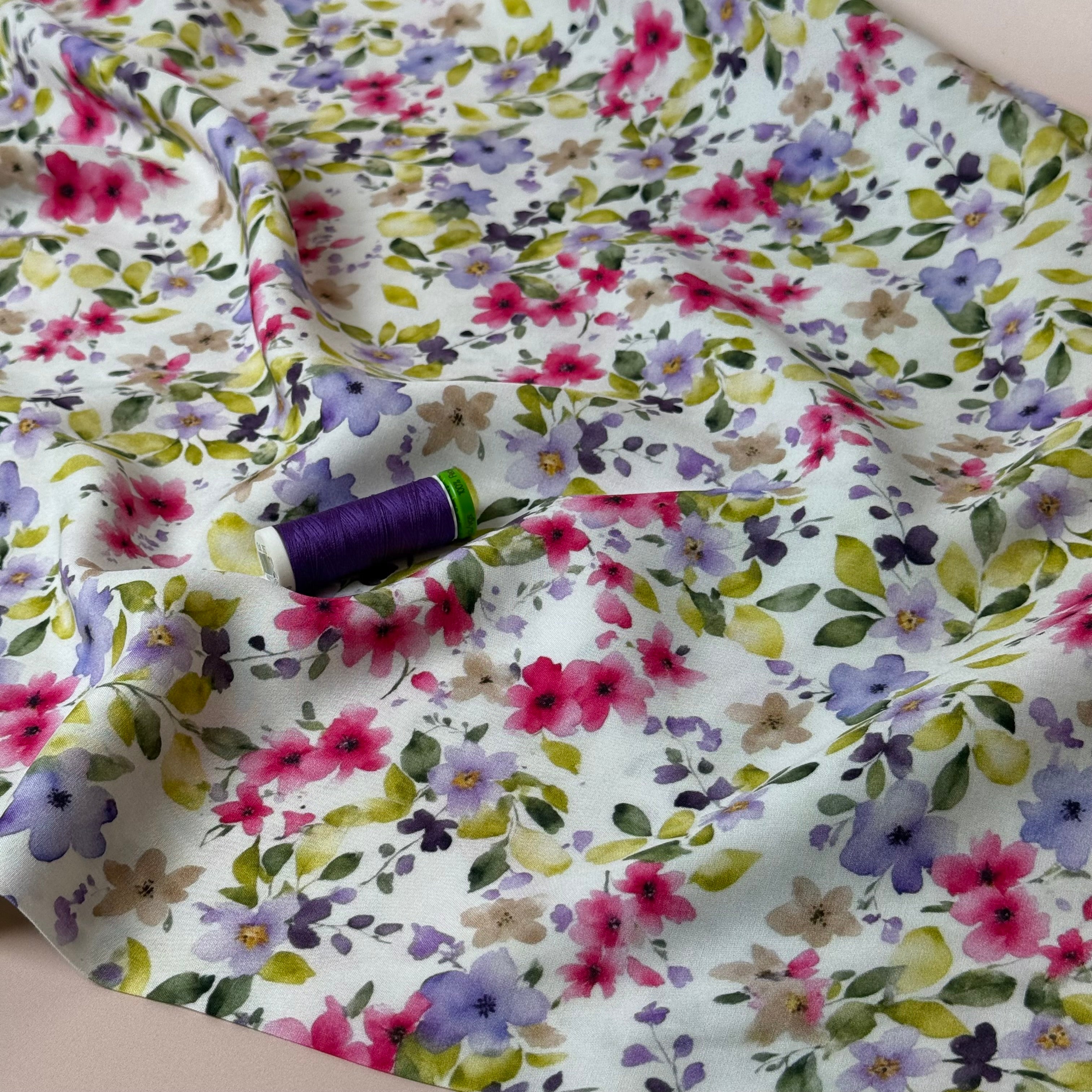 Spring Blooms Viscose Fabric